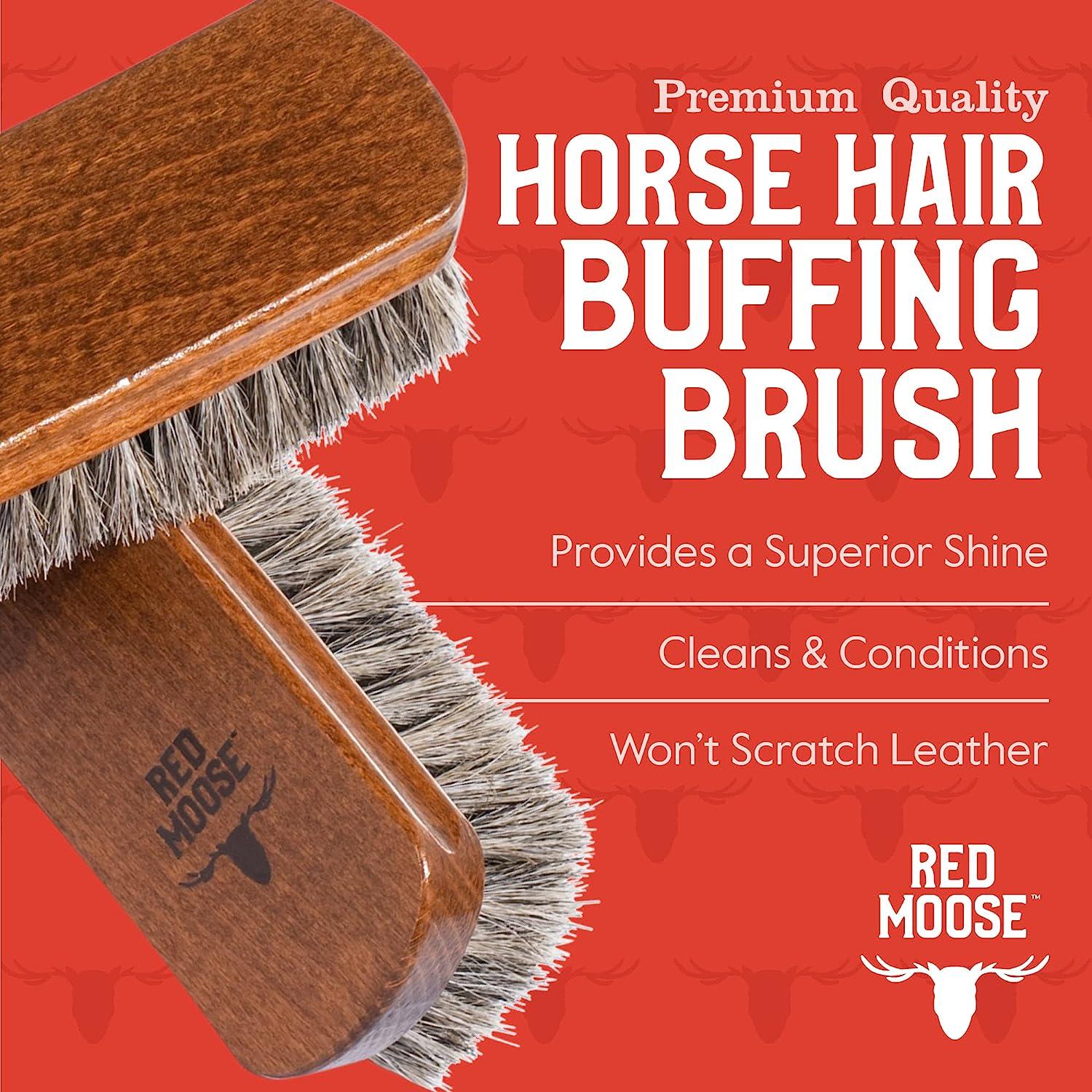 Horse Hair Brush - boot brush for leather boots and leather shoes