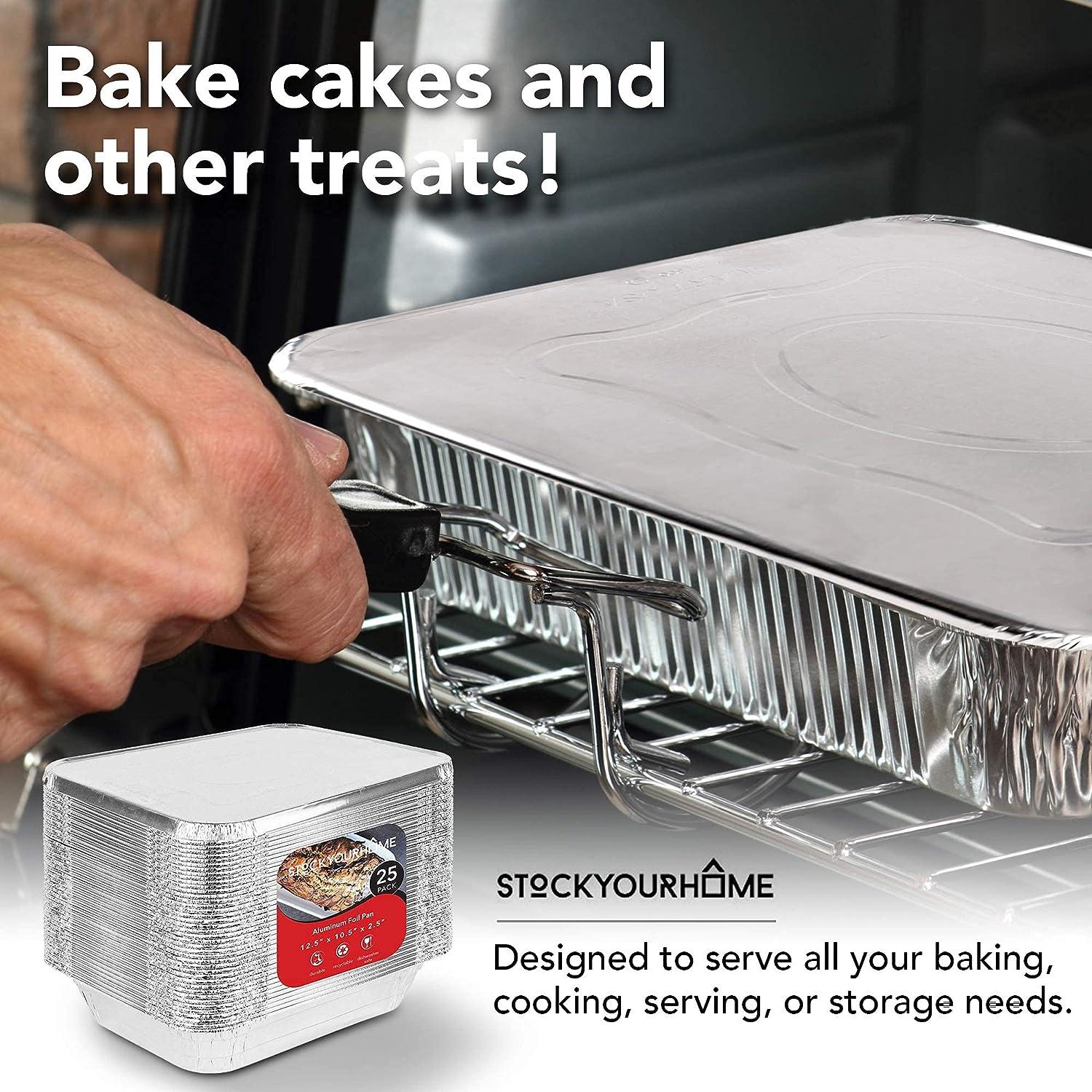 Stock Your Home Disposable 9x13 Aluminum Foil Pans (10 Pack) Half Size Steam Table Deep Trays