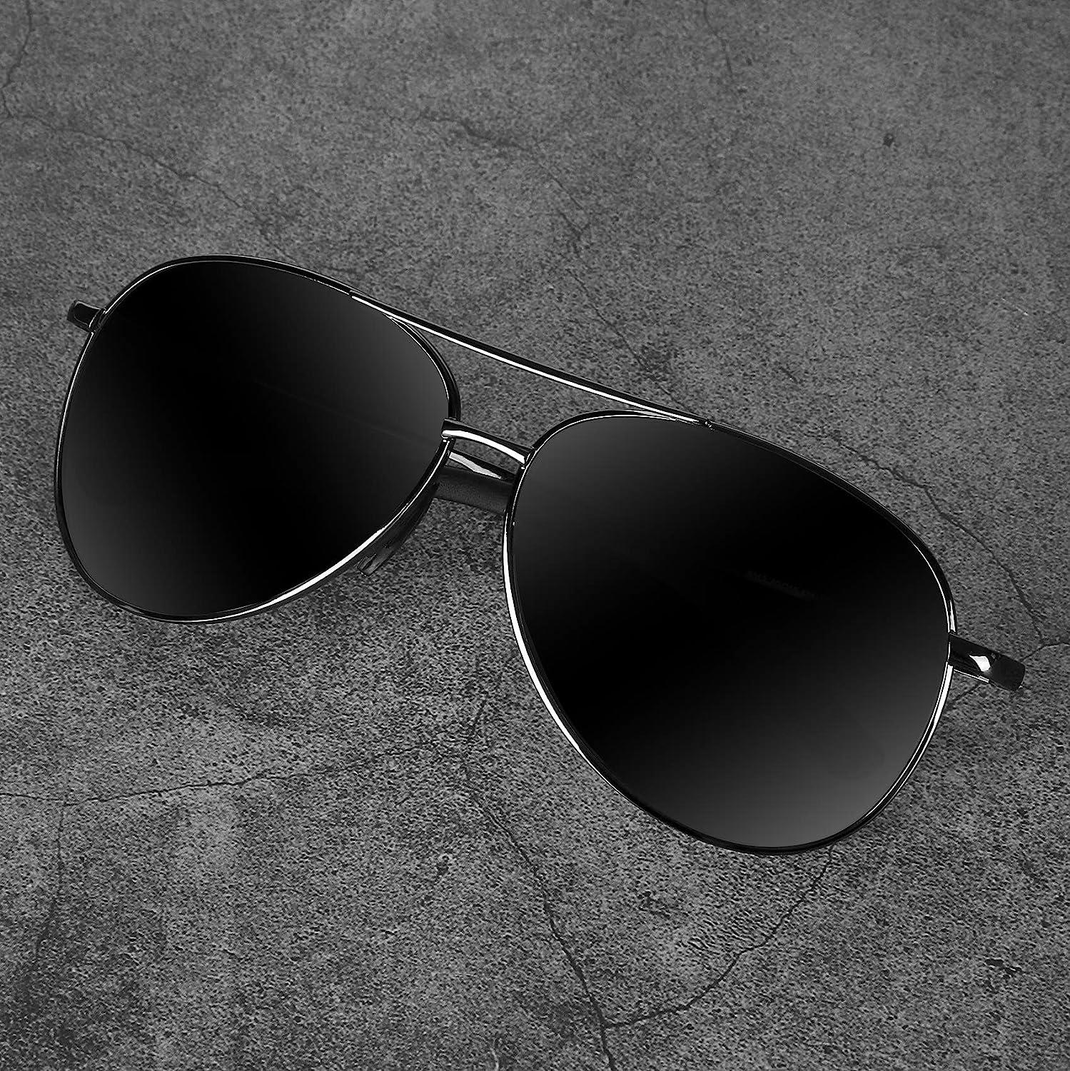 mxnx Aviator Sunglasses for Men Polarized Women UV Protection Lightweight  Driving Fishing Sports Mens Sunglasses MX208 Grey, Black