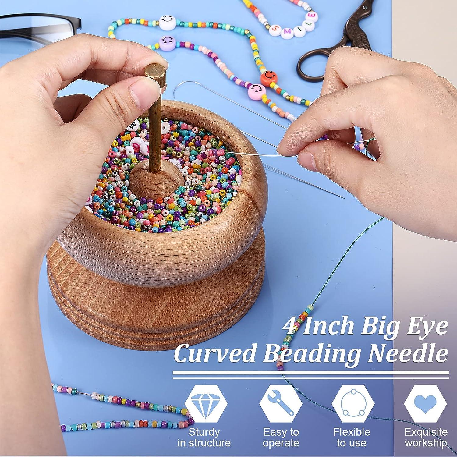 Curved Beading Needle, Stainless Bead Spinner Needle String Bead Needle,  Thin Bead Needles for Jewelry Making, Knitting Thin Bead Needles(3pcs A)