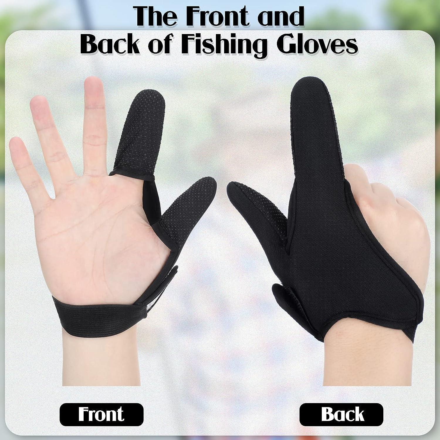 3 Pieces Neoprene Finger Glove for Men Women Fishing, Anti Slip