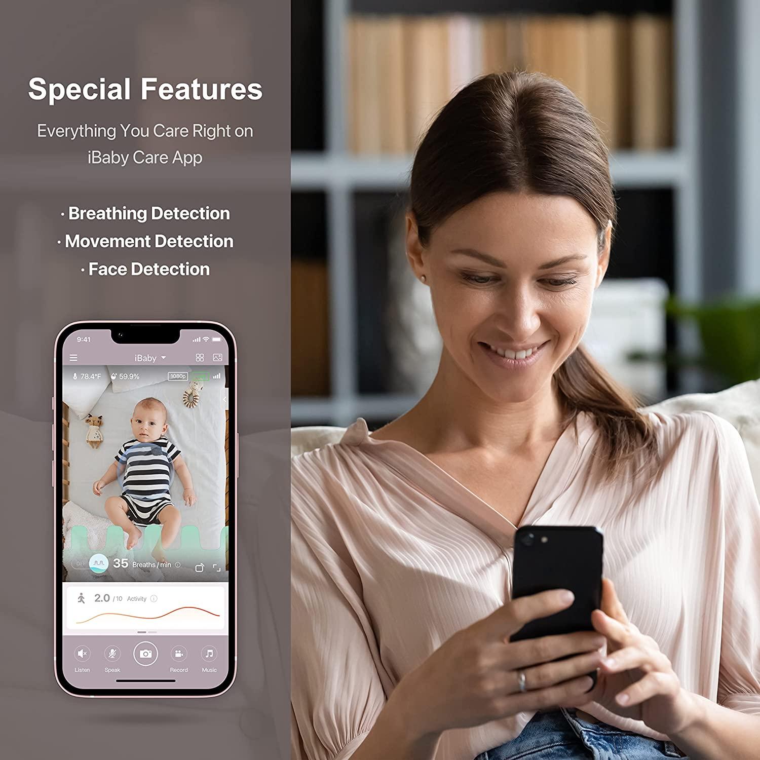 iBaby Smart Baby Breathing Monitor - with Camera and Audio, Tracking Baby's  Breathing, Sleeping, Movement. i2 Wi-Fi Video Baby Monitor, Contactless,  Work with Smartphone.