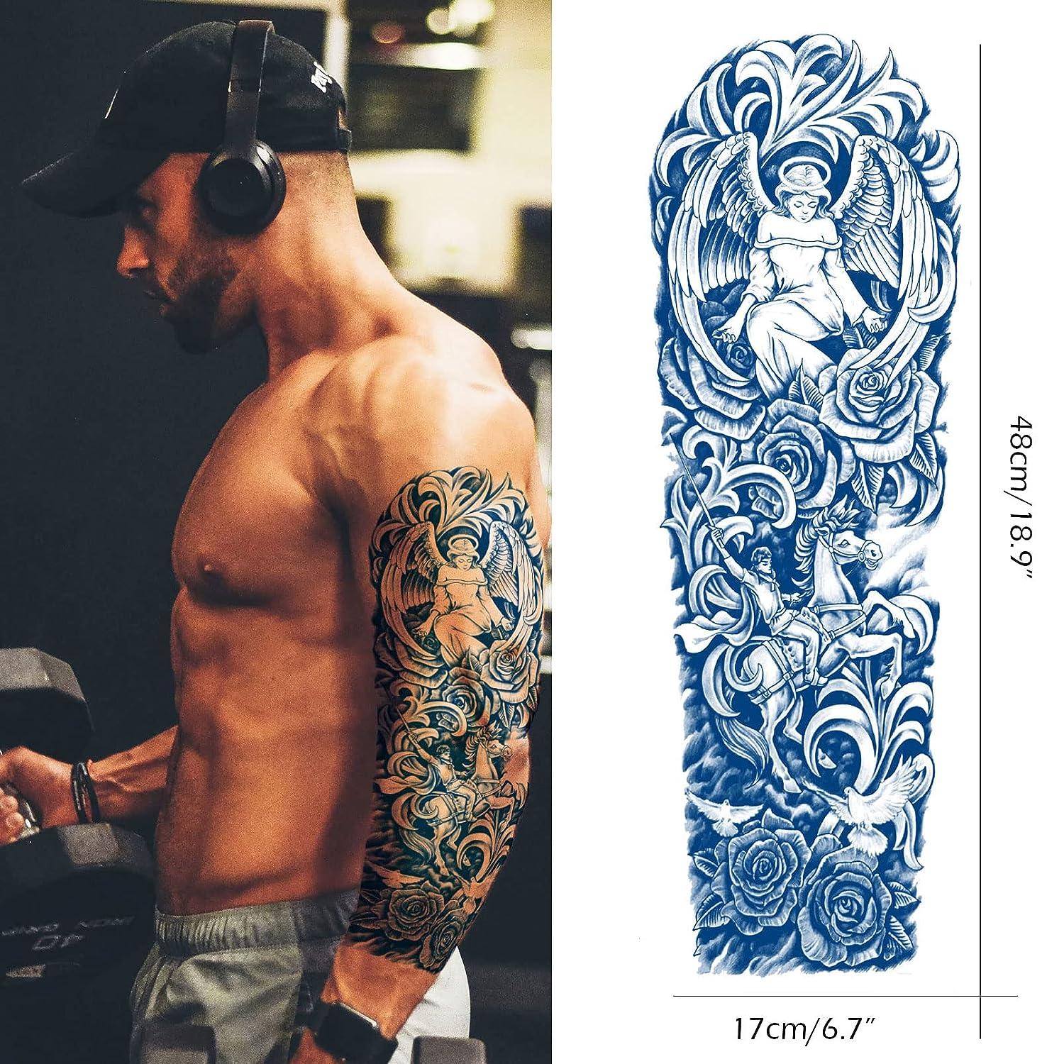 Large Black Full Arm Temporary Tattoo Stickers, Waterproof Fake Sleeve  Tattoos For Men And Women From Lulu_baby, $4.27 | DHgate.Com