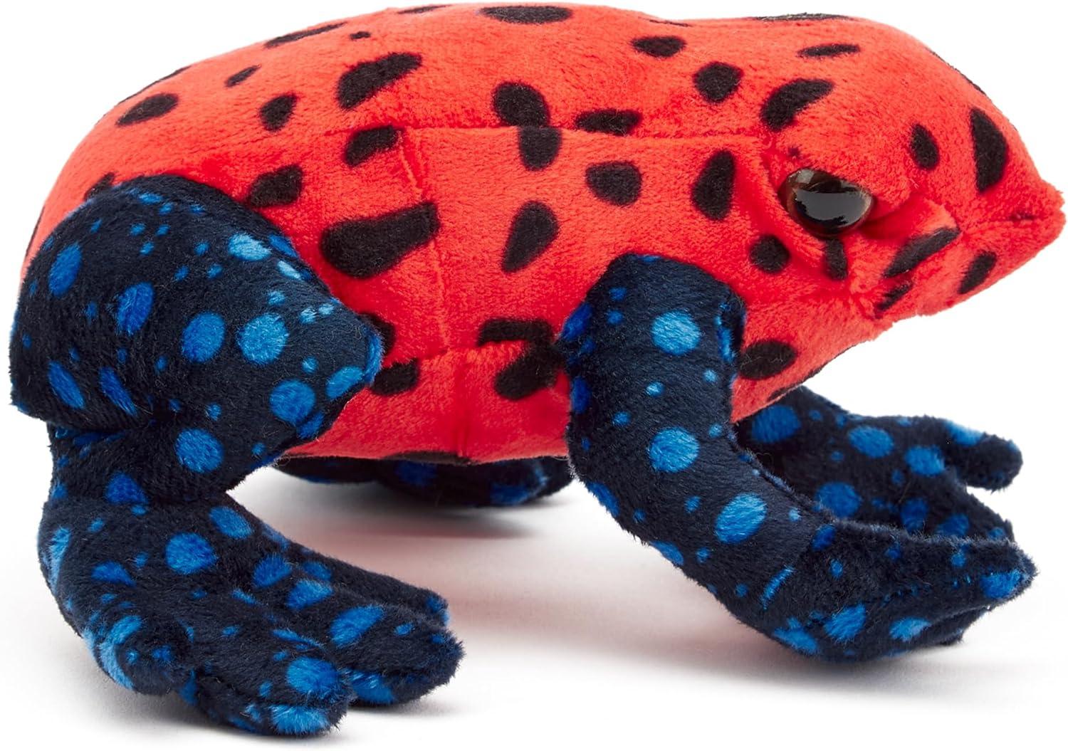 Zappi Co 100% Recycled Plush Poison Dart Frog Strawberry Red/Black Toy  (15cm Width) Stuffed Soft Cuddly Eco Friendly animals Collection For New Born  Child First kid Poison Dart Frog Strawberry Red /