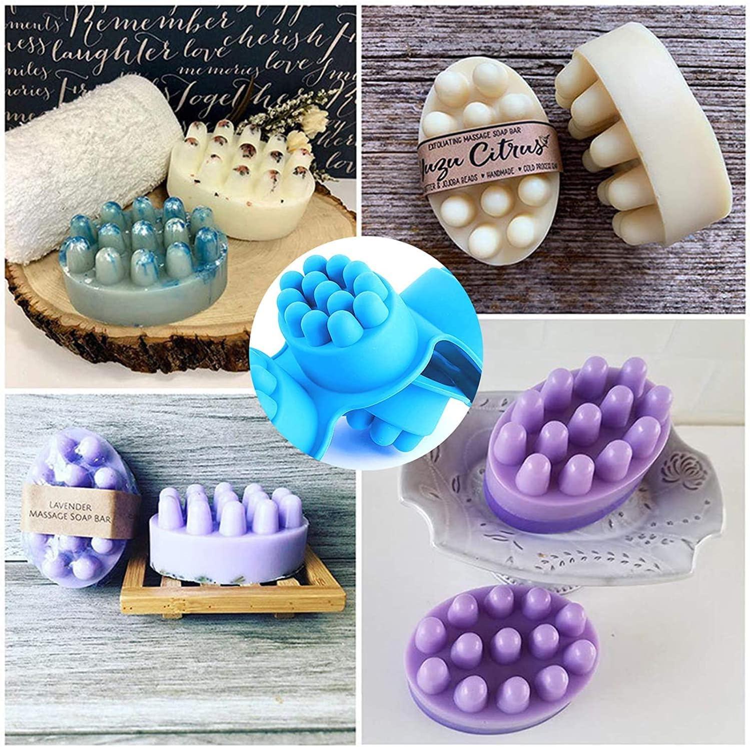 Sdmnsg-T 3D Silicone Massage Bar Soap Molds, Handmade Soap Molds for Soaps  Making, Soap Molds for Soap Making - Rectangle, blue
