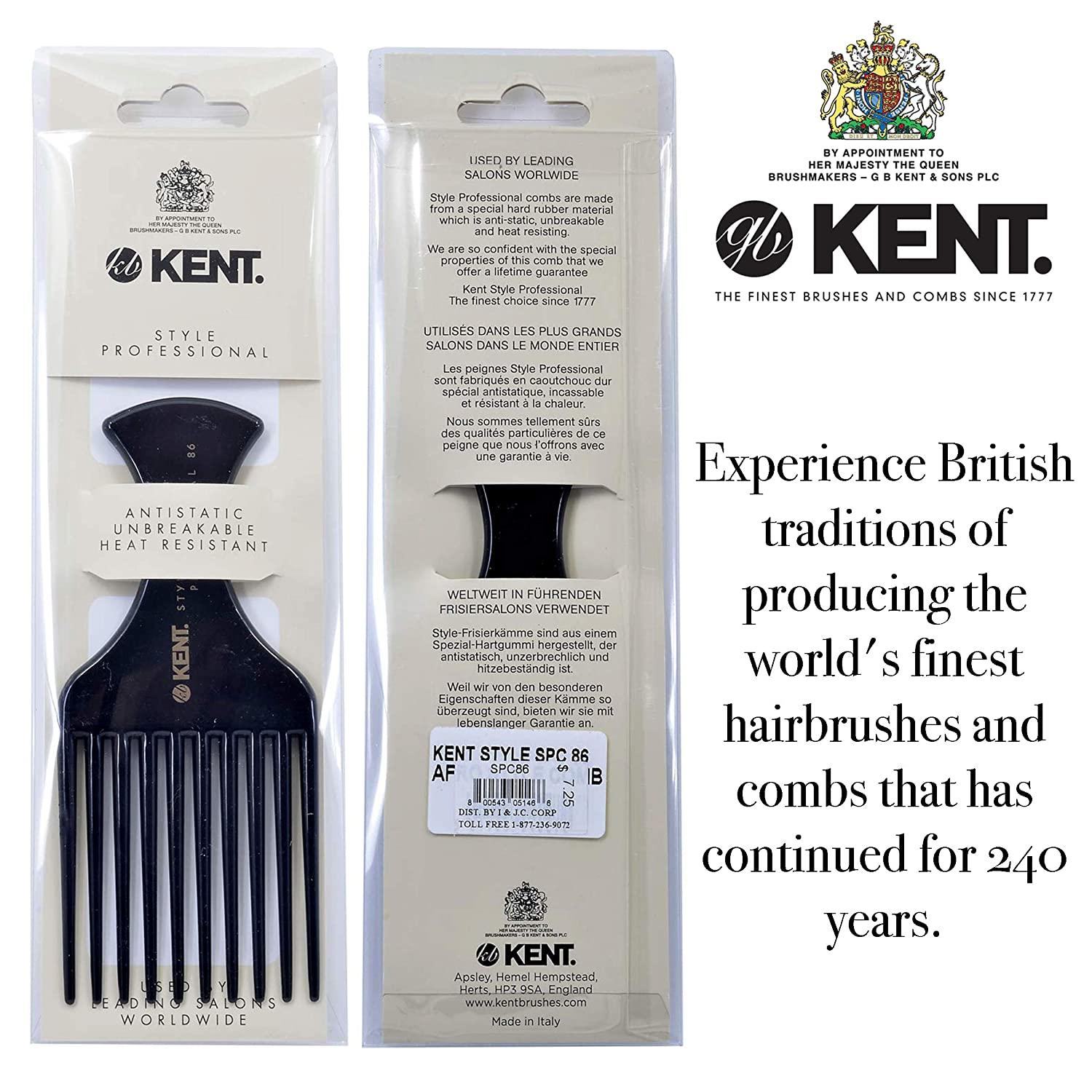 Kent SPC86 Salon-Style Hair Pick and Barber Comb - Pick Comb for Curly Hair  and Afro Parting Comb - Hair Care Comb for Thick Hair - Kent Quality