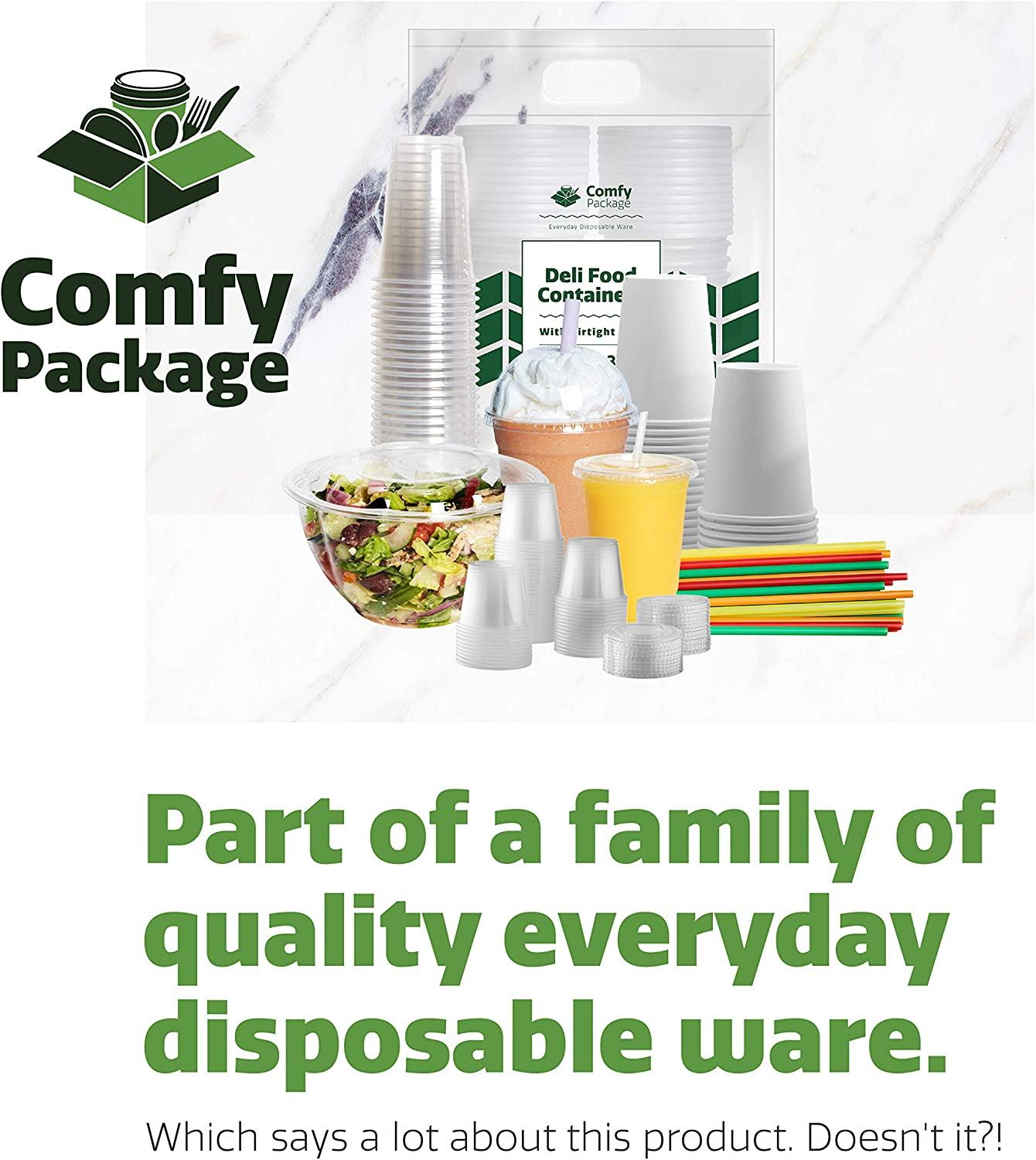 Comfy Package 24 oz. Plastic Deli Food Storage Containers with