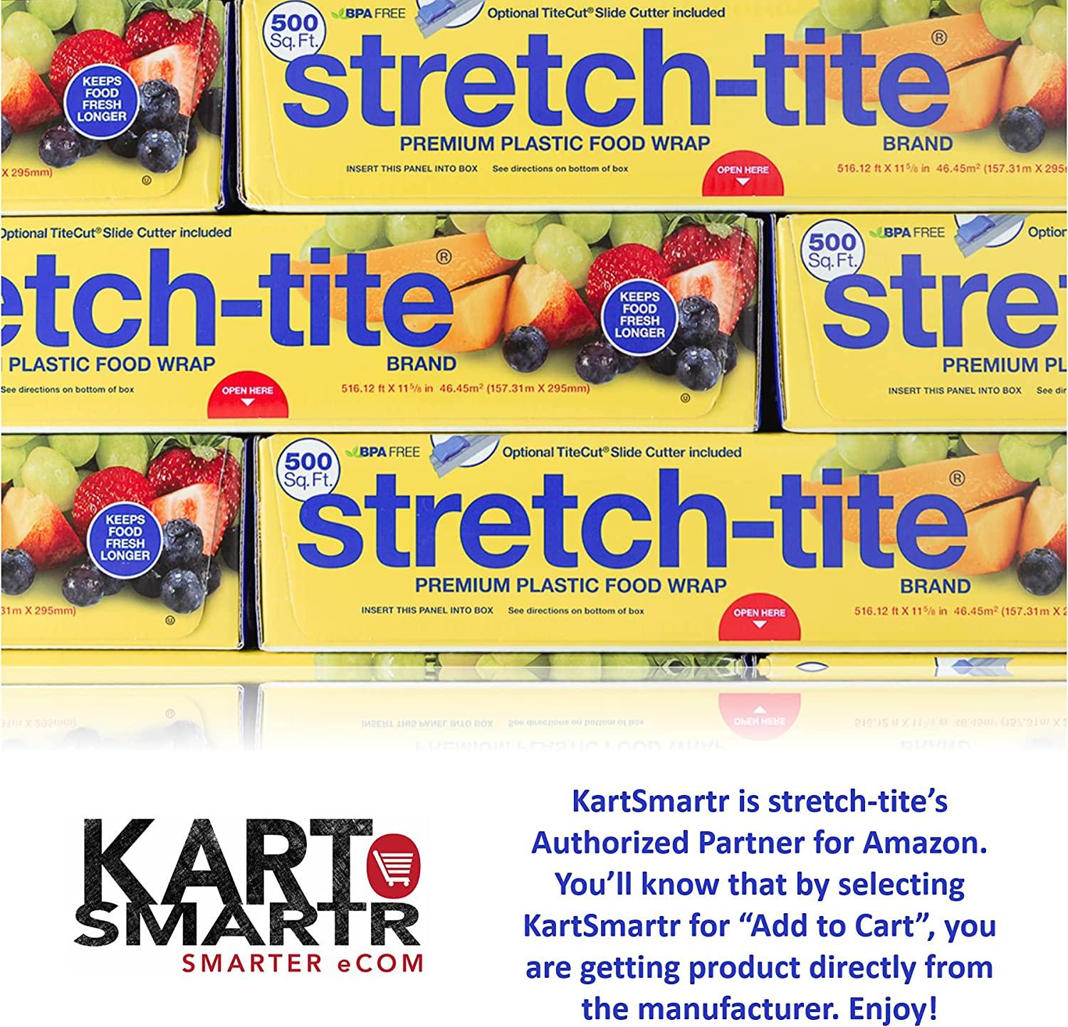  Stretch-Tite Premium Plastic Food Wrap, Includes Slide