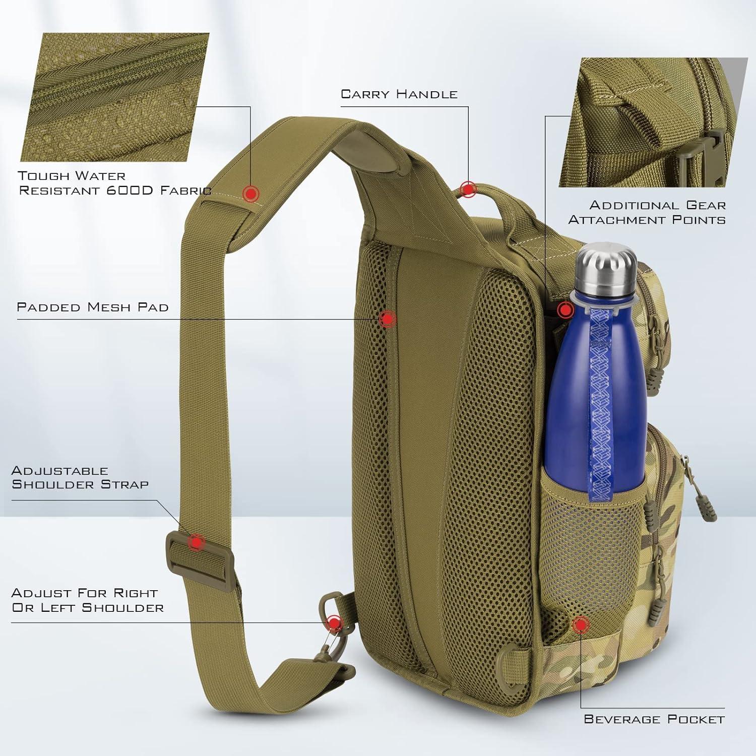 KastKing BlowBak Tactical Black Camo Fishing Sling Tackle Storage Bag