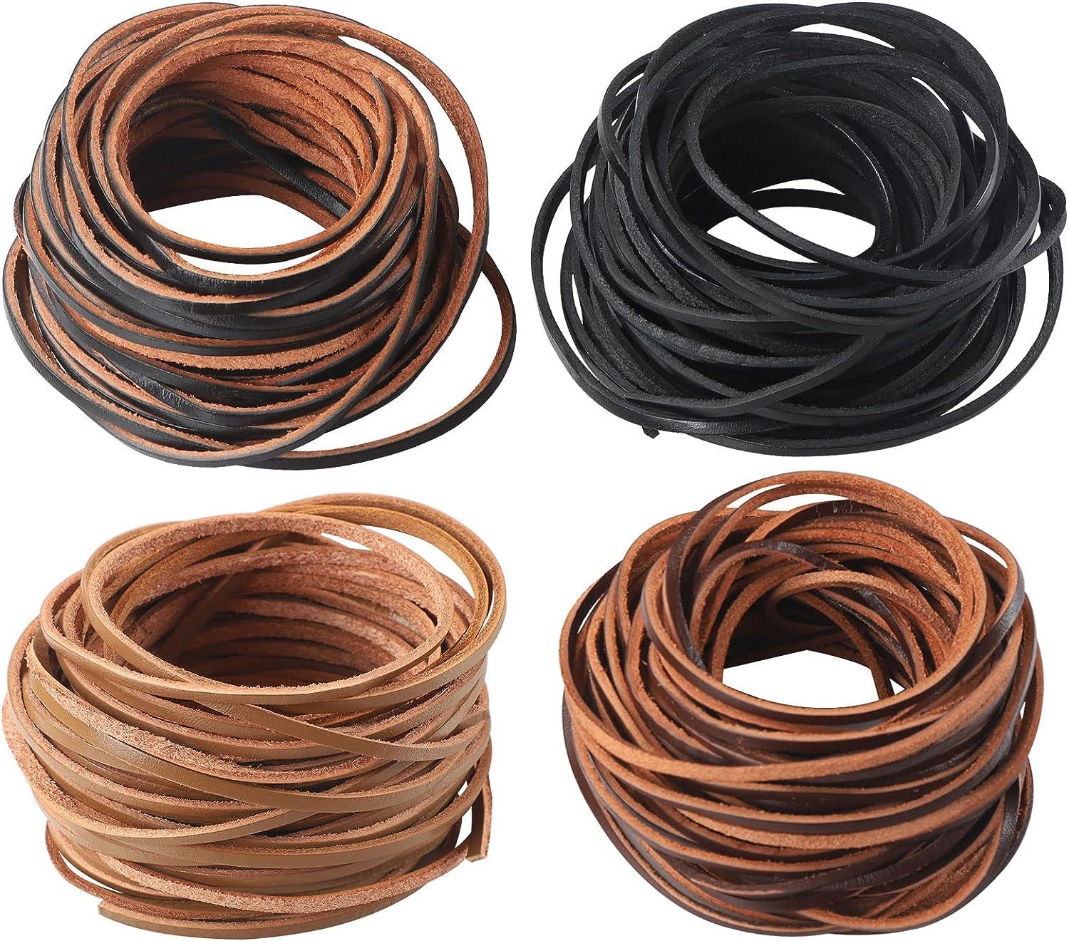 1 Meter Extra Thick Genuine 3mm Flat LEATHER String CORD DIY ~2mm