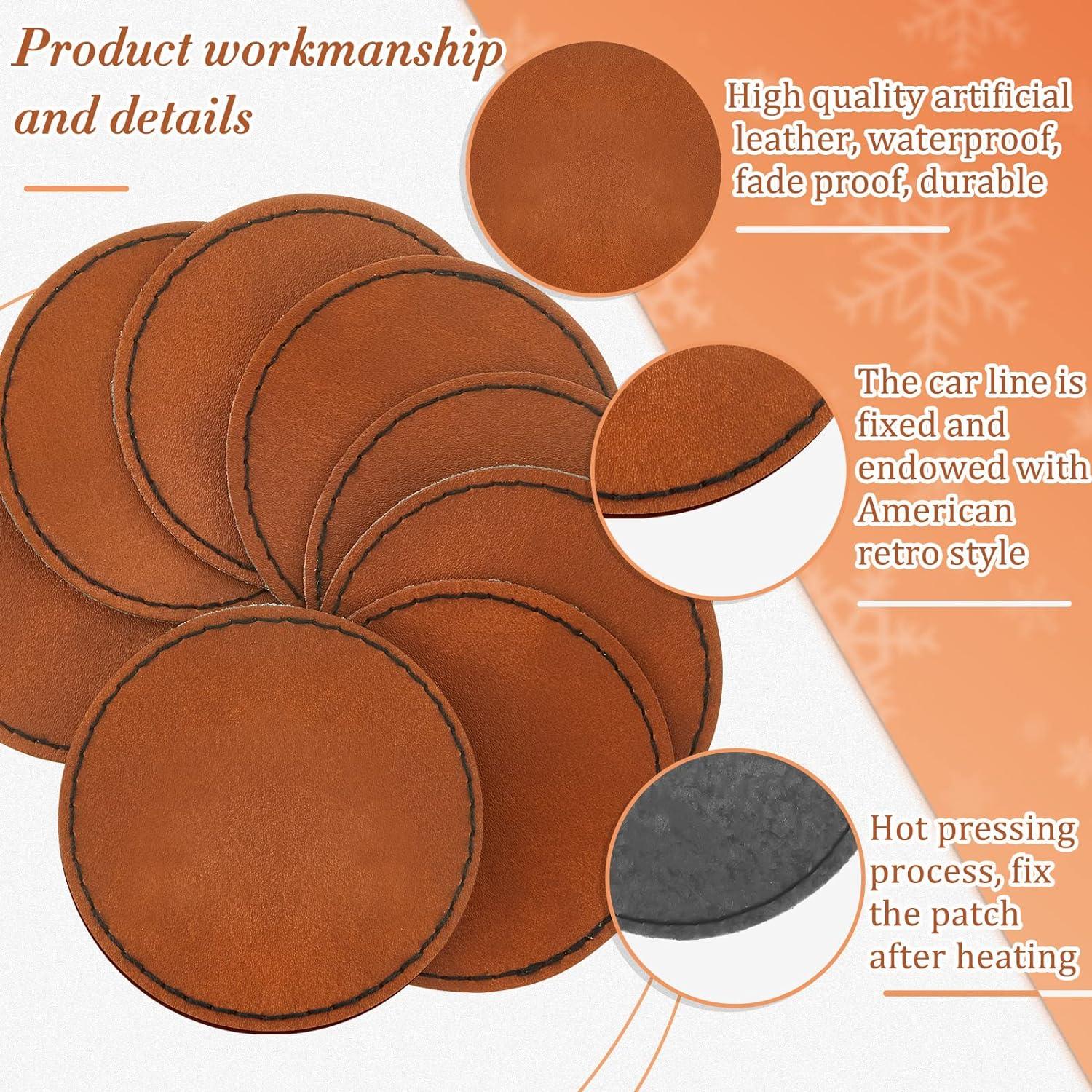 Sublimation Blanks 10 PCS. Faux Gray Leather Hat Patch Sublimation Laserable Blank! 4'' Rounded Rectangle! PU Leather