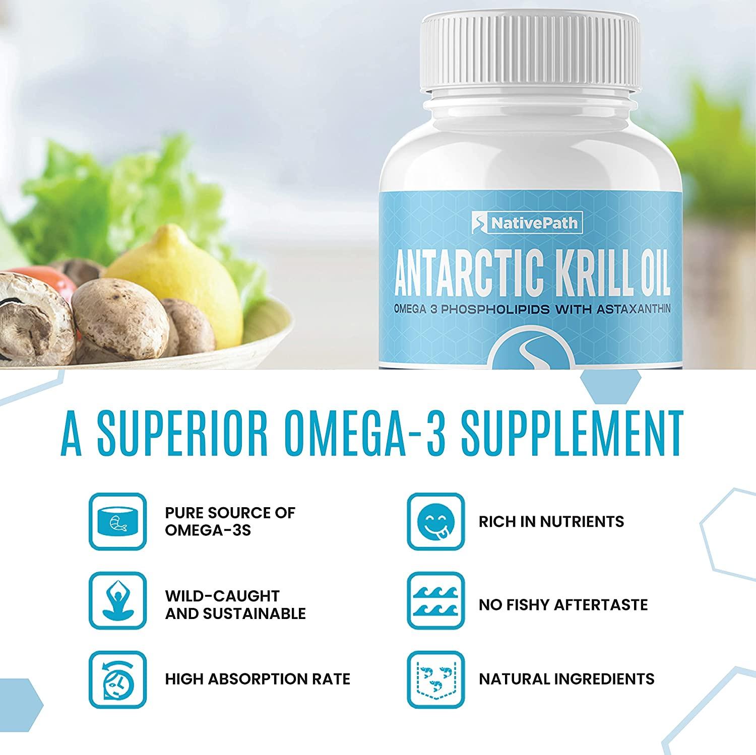 NativePath Antarctic Krill Oil WildCaught Krill Omega3 Fatty Acids