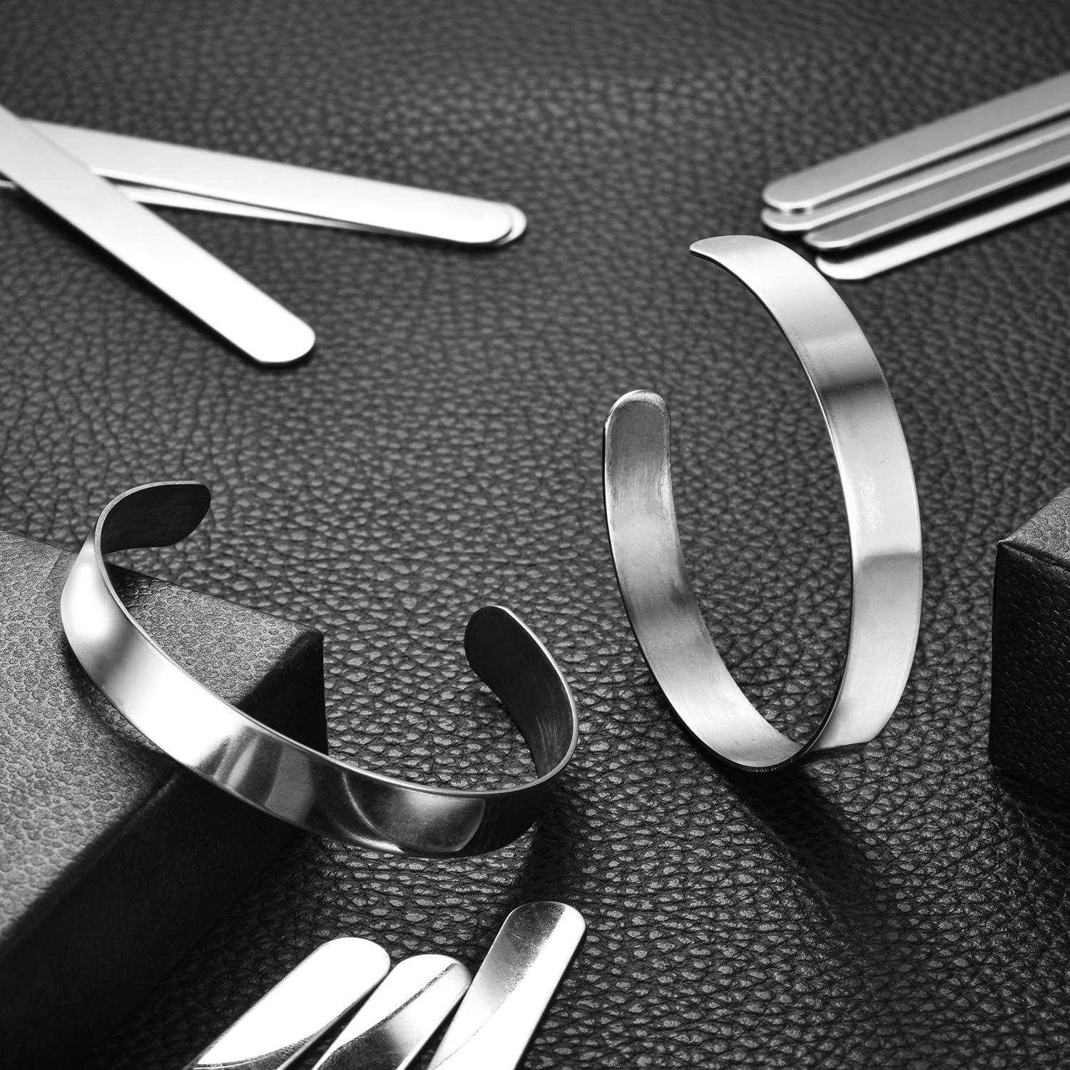 32 Pieces Bracelet Blanks 3/8 Inch And 5/8 Inch Stainless Steel Bangle  Blanks DIY Cuff Bangle Bracelet Blanks