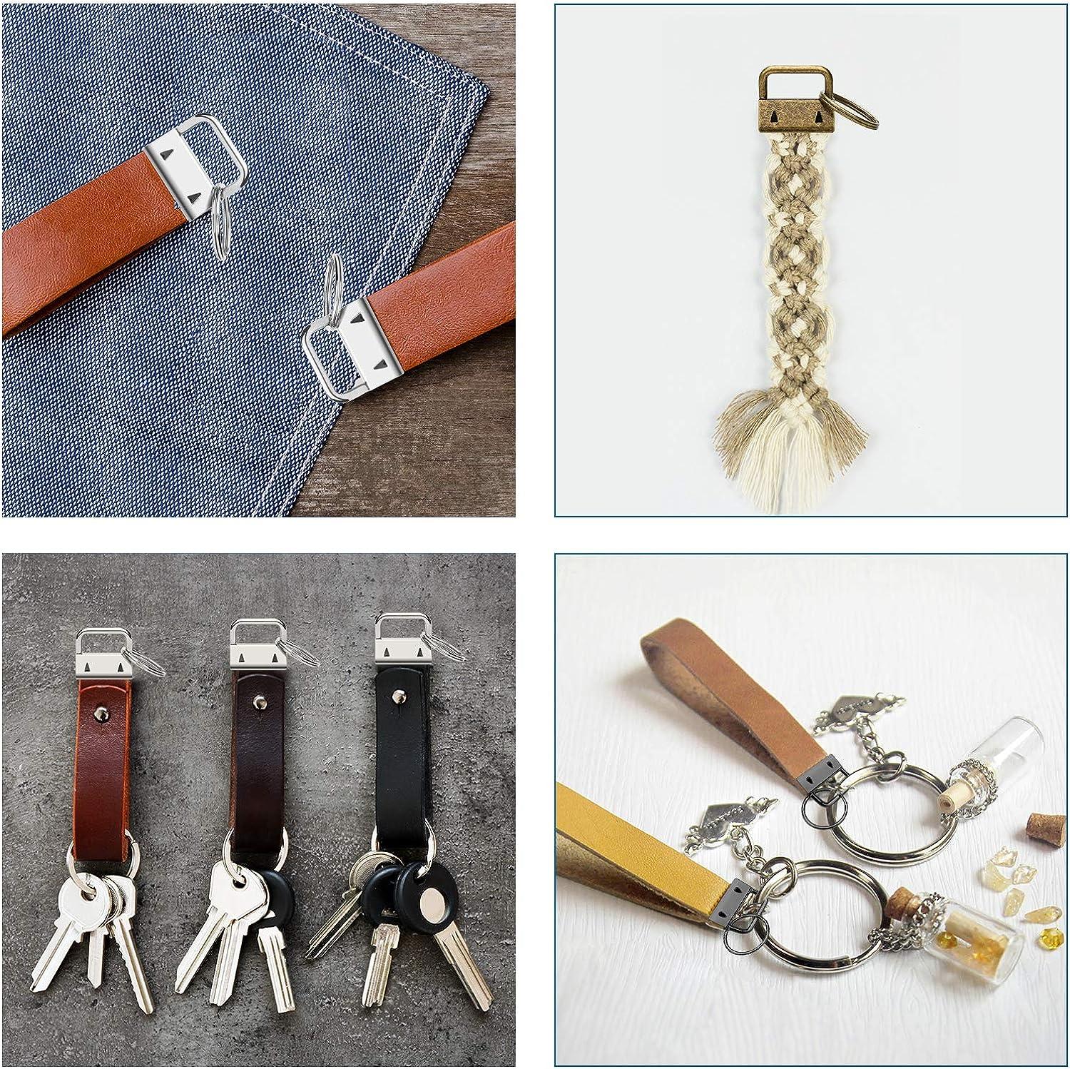 40pcs 1 Inch for KEY Fob Hardware with for KEY Rings Set for Bag Wristlets  Ribbon Webbing Embossed Hand Craft 25mm