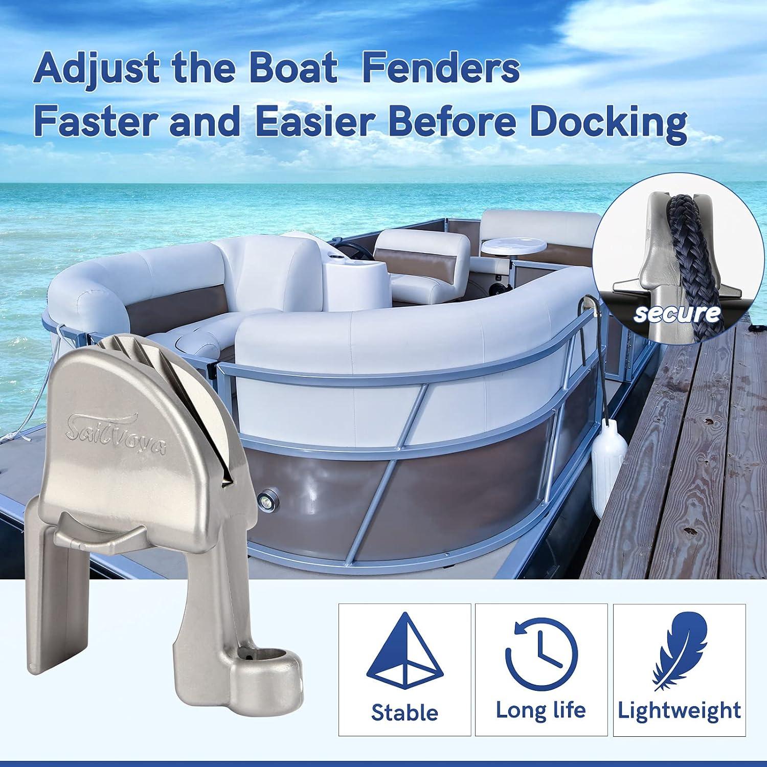 Boat Fender Clips Adjustable Pontoon Boat Square Rail Fender  Cleats/Clips/Hangers for Pontoon Bumpers Pontoon Boat Accessories for  Bumpers Gray 4 Pack