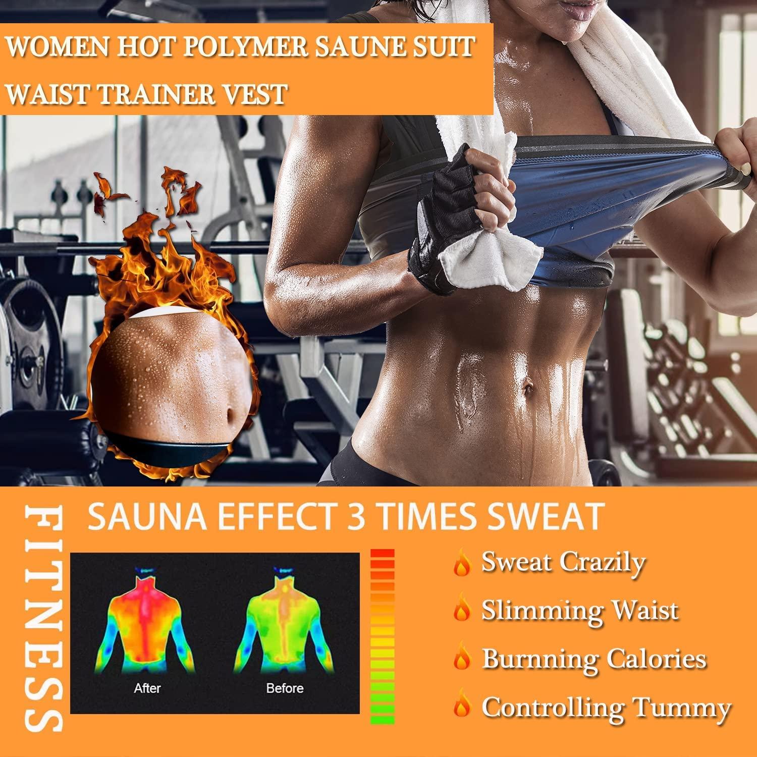Men Sauna Suit Waist Trainer Polymer Vest Heat Trapping Sweat Body