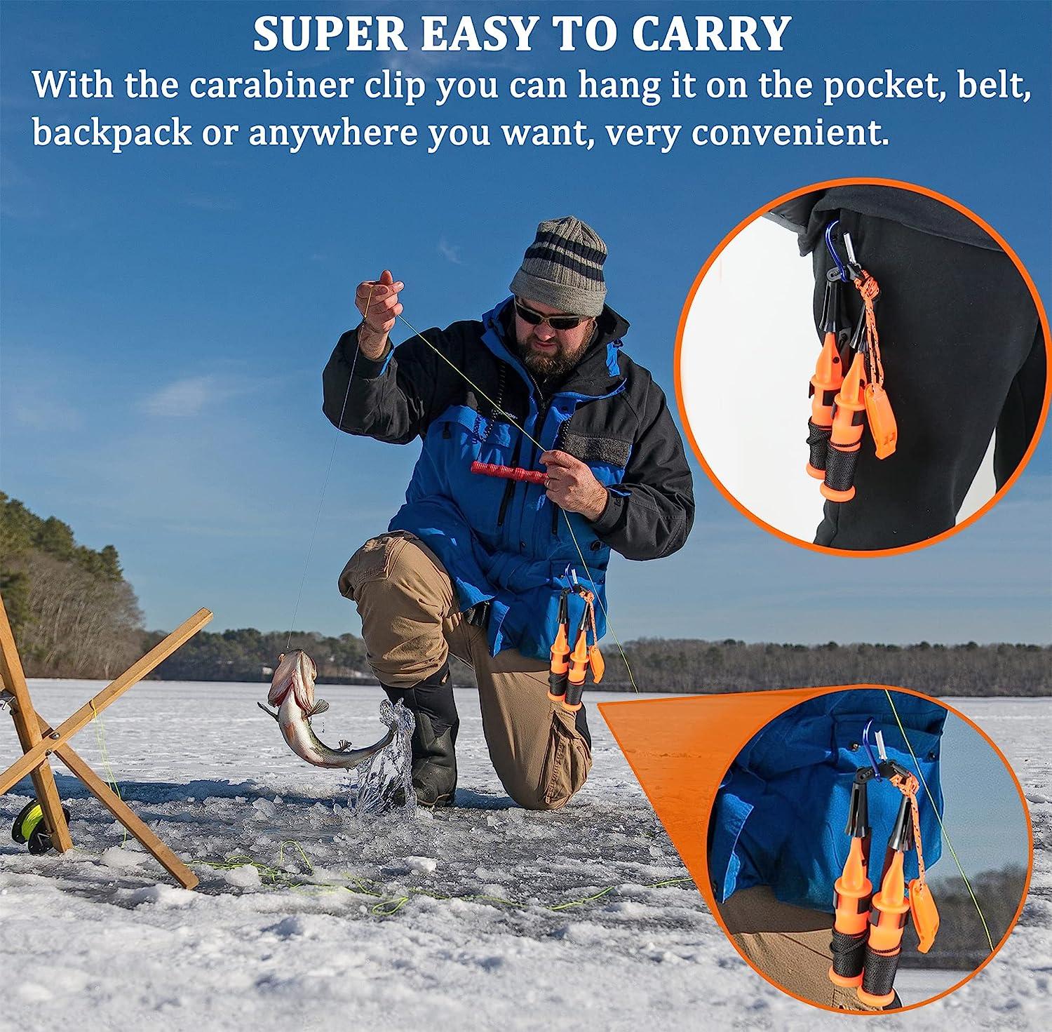 Boaton Ice Safety Picks, Safety Kits for Ice Fishing and Ice Skating, Save  You from Falling Into Ice, Floating and Safe to Use
