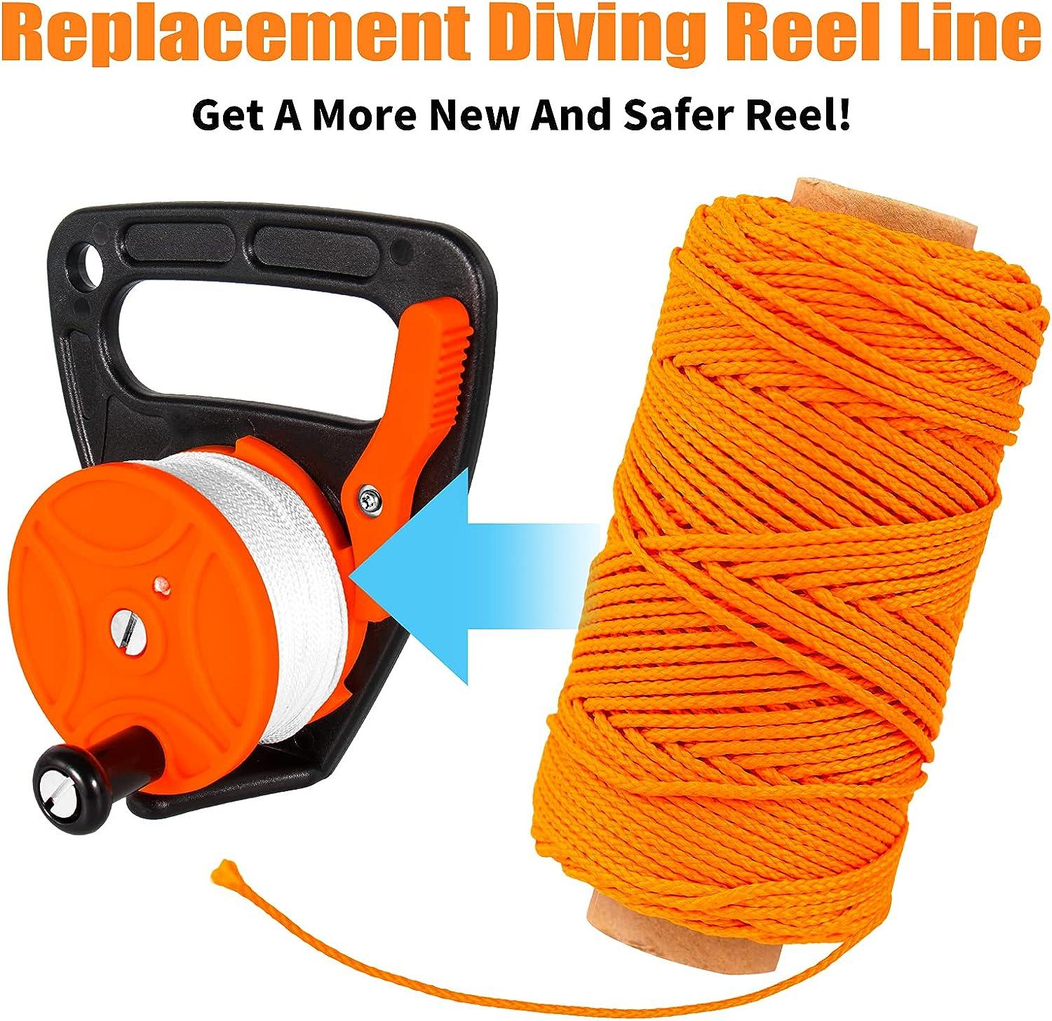 Pluzluce 150ft Scuba Diving Reel Line Replacement,2mm High Strength Spool  Reel Line Cord for Scuba Dive Reel - Deep Sea, Wreck and Cave Diving,  Safety Dive Marker, Dive Float Flag Orange