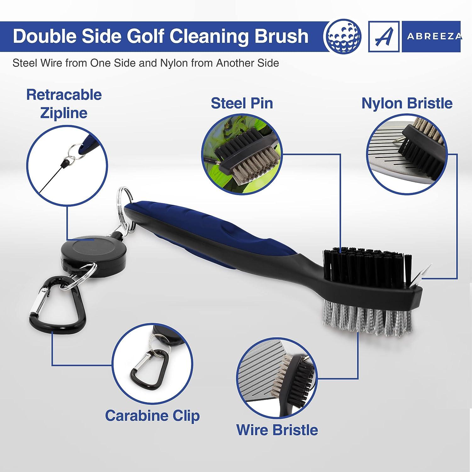 Golf Golf Club And Groove Brush Nylon & Steel Double Sided Brush