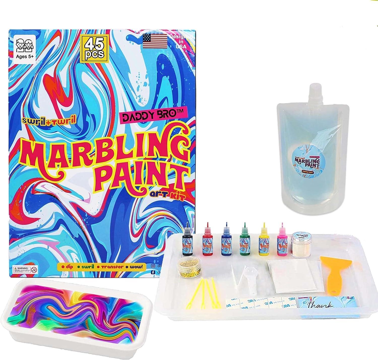 Arts and Crafts for Kids Ages 8-12, 6-8, Water Marbling Paint Art