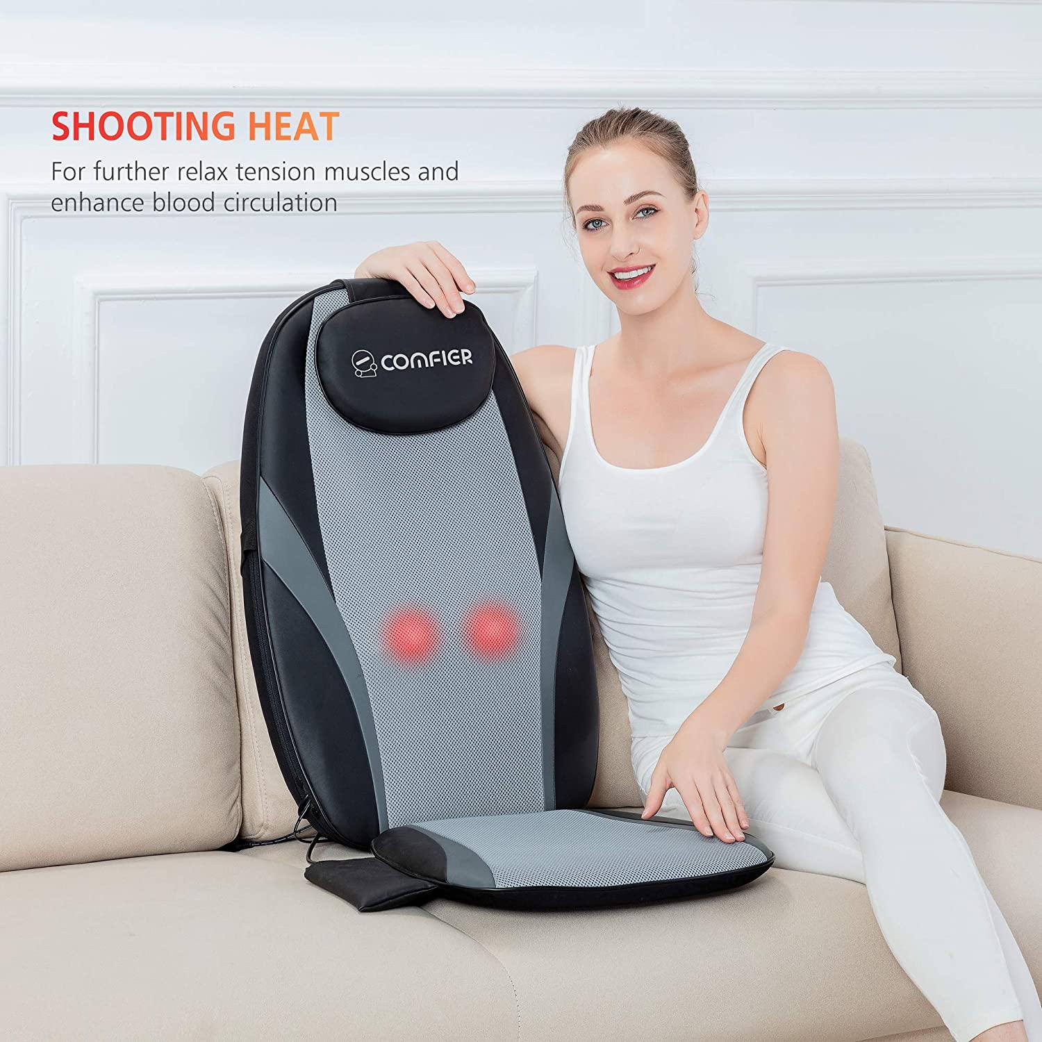 Massage Chair Pad, Back Massager with Heat for Chair or Home Couch, Home  Massage Seat Cushion for Lower Back Thighs