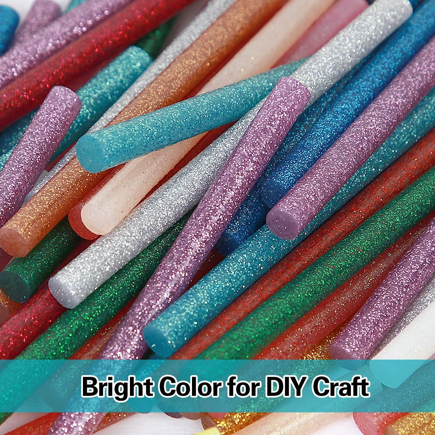 Glitter Hot Melt Glue Sticks,Tretar Mini Colored Hot Glue Sticks for Arts  Crafts, DIY, Home General Repair, Holiday Christmas Gift Crafts,12  Colors,60