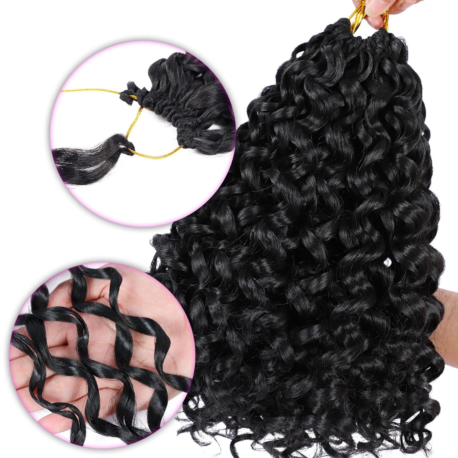 7 Packs GoGo Curl Crochet Hair 10 Inch Short Curly Crochet Hair for Women Water  Wave Beach Curl Deep Twist Crochet Braids Synthetic Braiding Hair Extensions (10 Inch 1B) 10 Inch(pack of 7) 1B