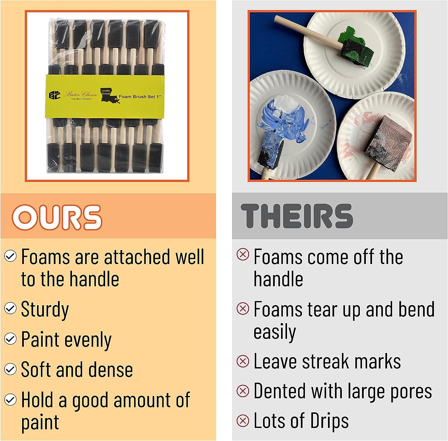 Bates- Foam Paint Brushes, 16pcs, 2 Inch, Sponge Brushes, Sponge Paint  Brush, Foam Brushes, Foam Brushes for Painting, Foam Brushes for Staining -  Bates Choice