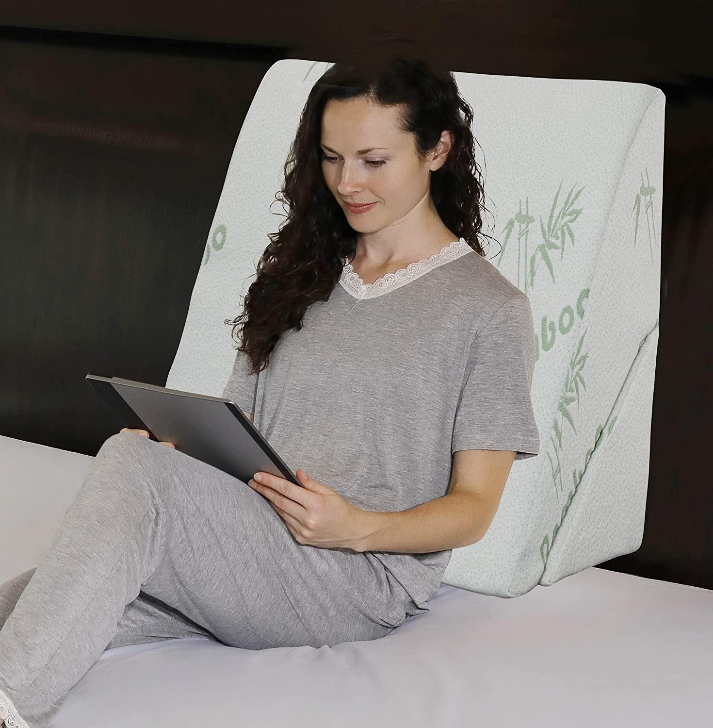 Bed Wedge Pillow - Adjustable Folding Cooling Gel Memory Foam