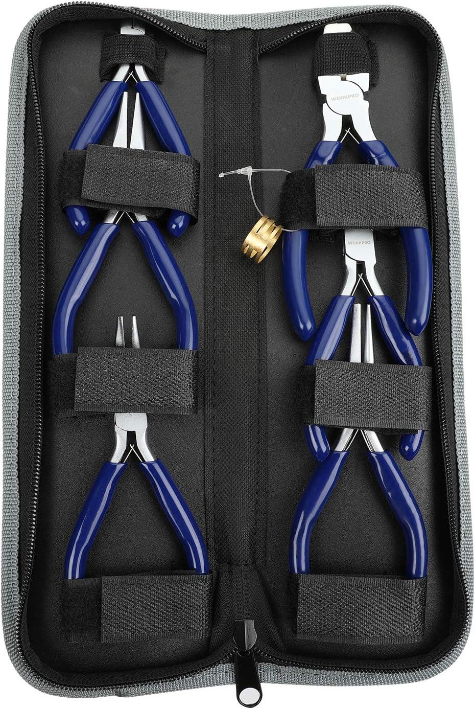 WORKPRO 7-Piece Jewelers Pliers Set Jewelry Making Tools Kit with Easy  Carrying Pouch (Blue)