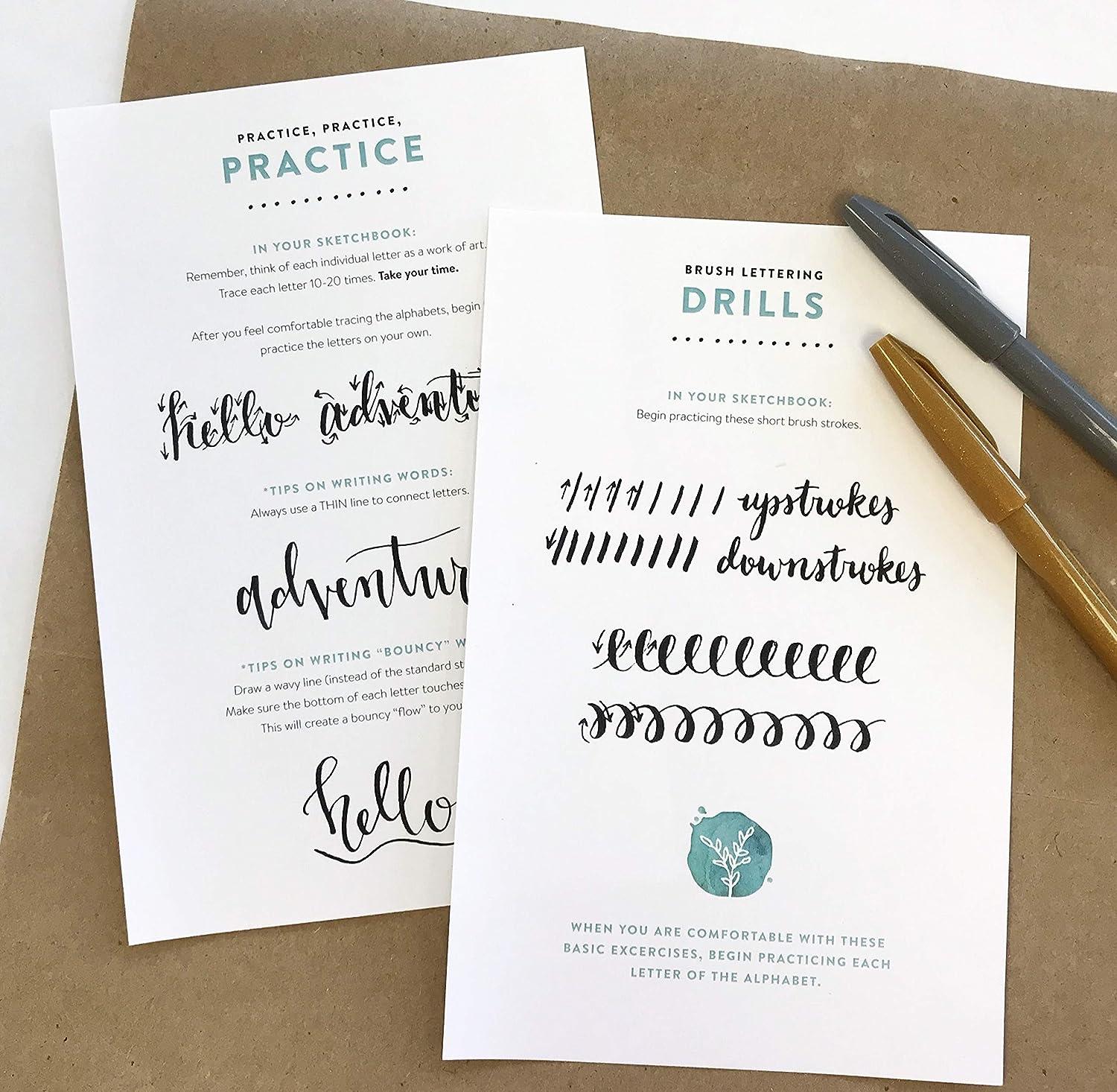 Creative Hand Lettering Kit: Learn how to create beautiful hand-lettered  pieces of art-Includes: 64-page Project Book, 16-page Sketchbook,  Calligraphy Pen, 2 Ink Cartridges, Calligraphy Marker, 6 Markers (Kit)