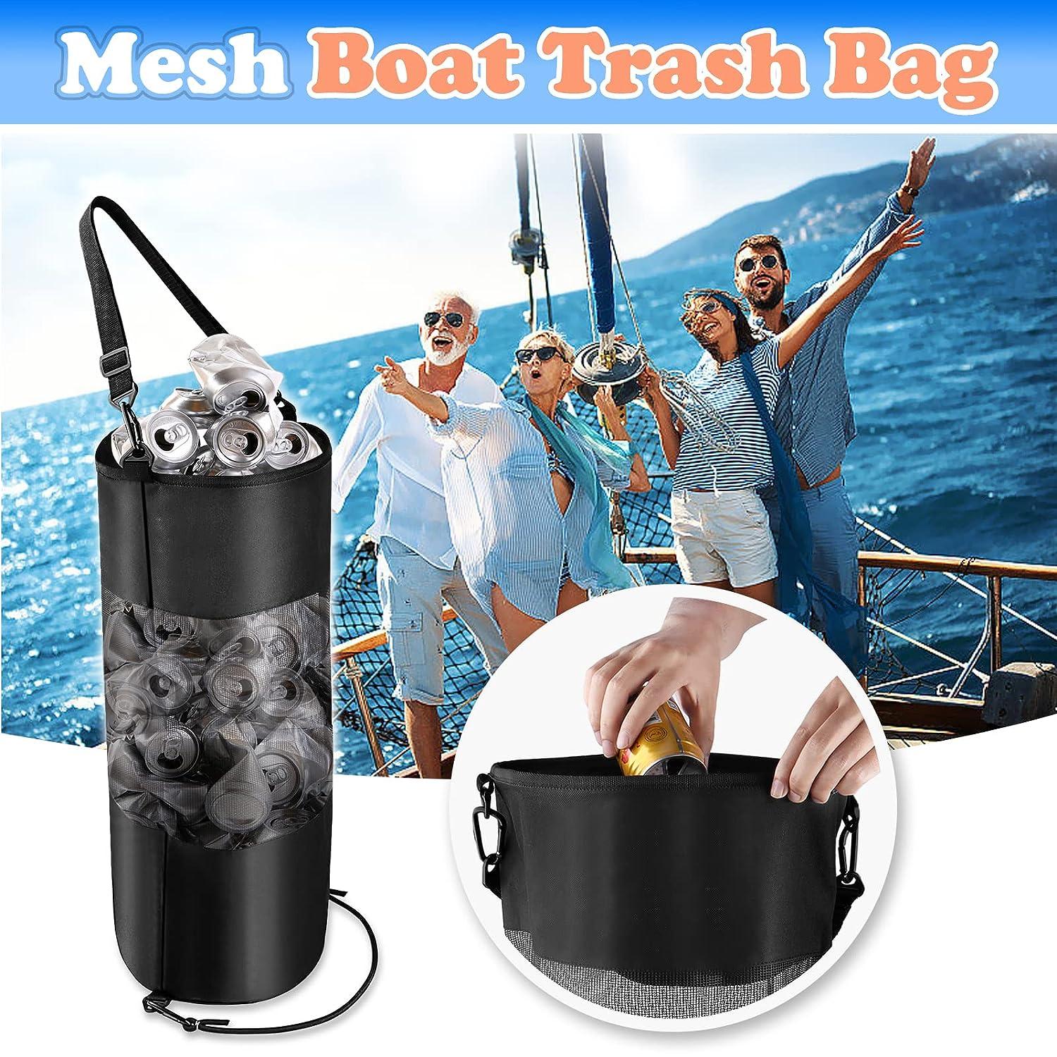 Boat Trash Bag Can Reusable Mesh Boat Garbage Container Boating