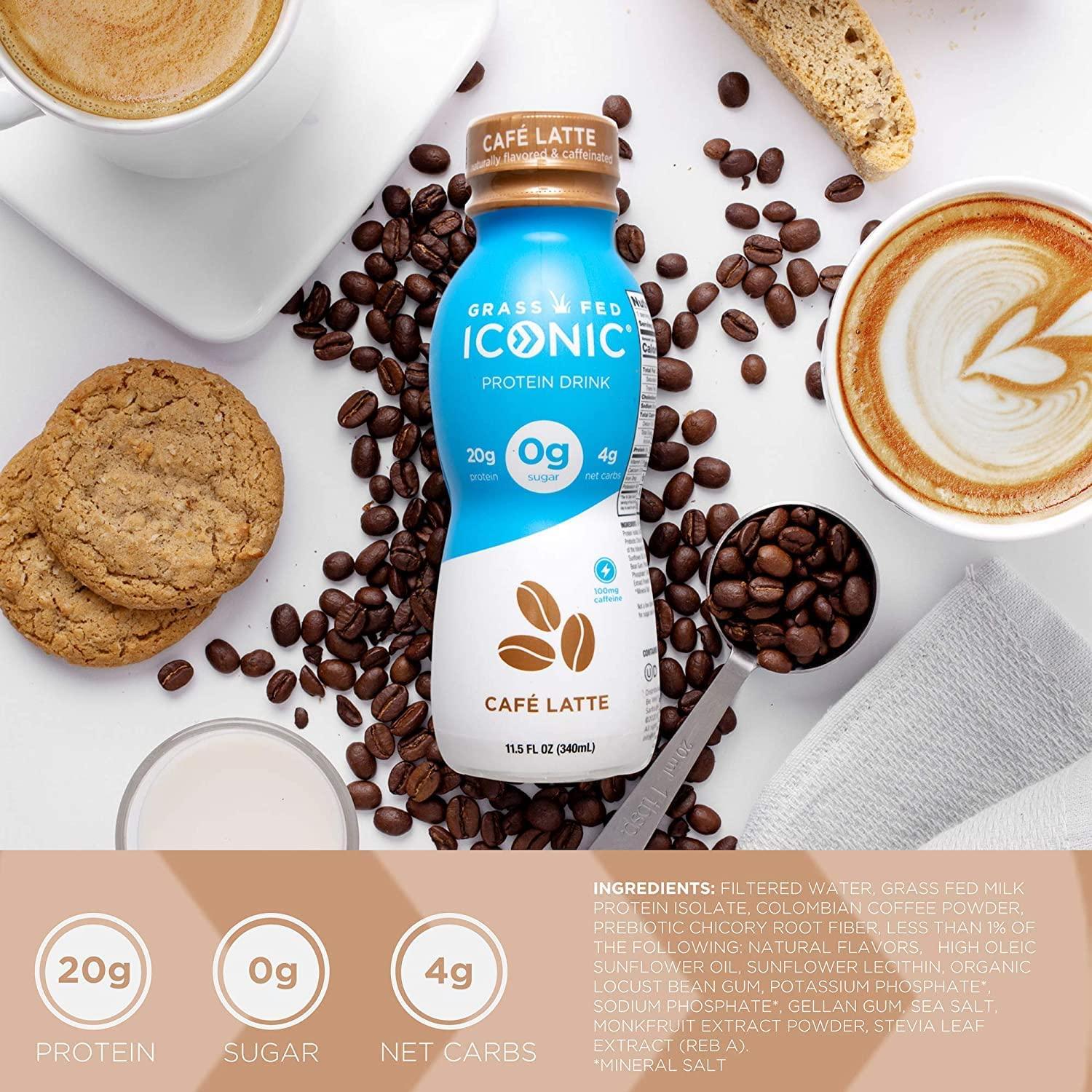 Iconic Protein Drinks, Chocolate Truffle (12 Pack), Low Carb Protein Shakes, Grass Fed, Lactose Free, Gluten Free, Non-GMO, Kosher, High Protein Drink