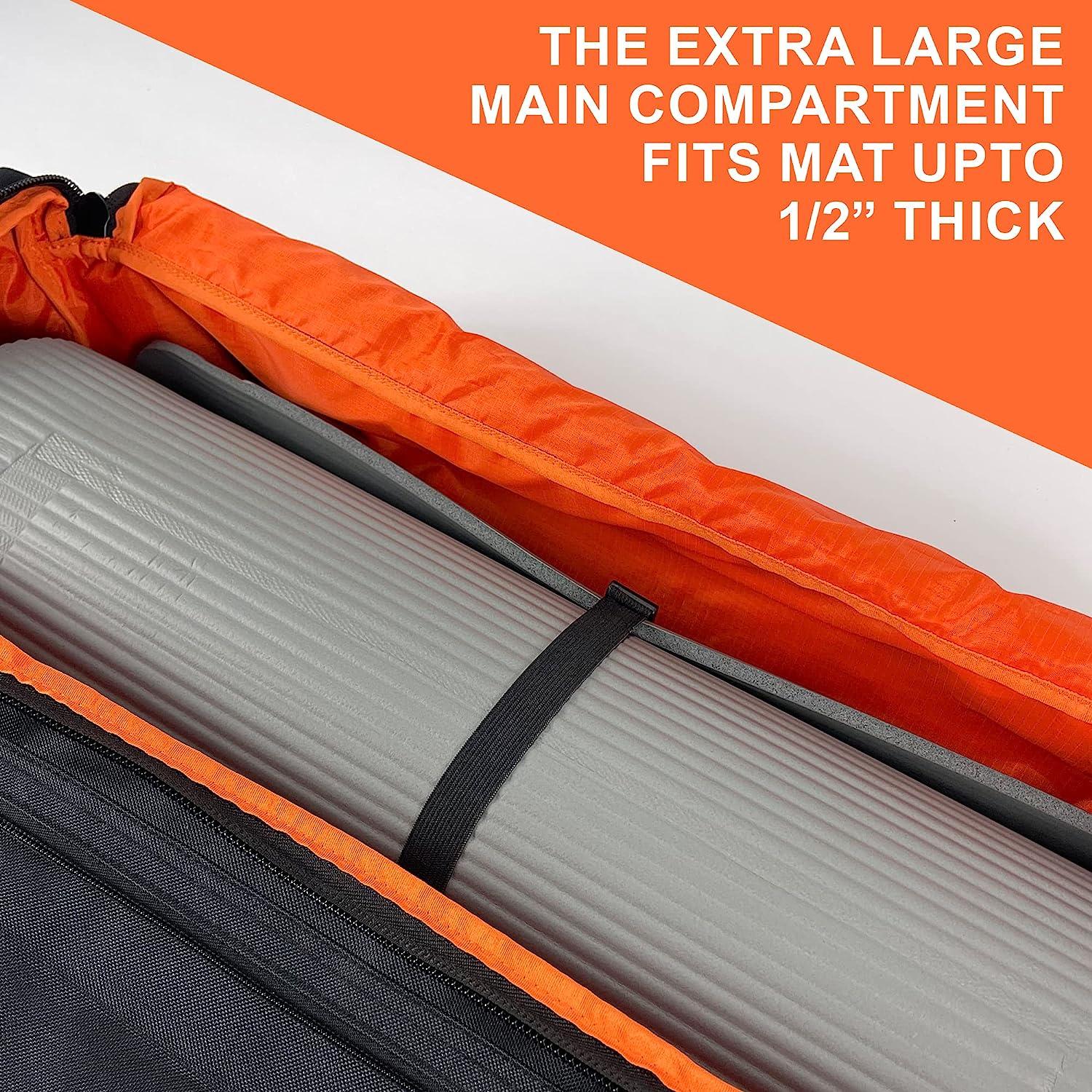 Fitdom Large Tactical Inspired Yoga Mat Carry Sling Bag with Multiple  Pockets. Easy Access & Organizing Gym Gears. Fits Thick & Thin Mat Sizes.  Expandable Compartment Can Store Up to 2 Yoga