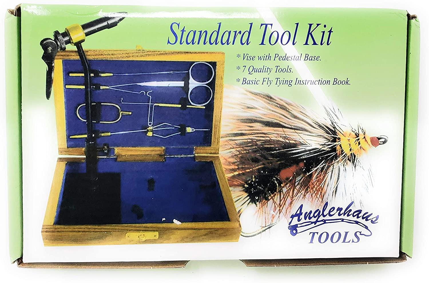 Colorado Anglers Z797 Wooden Fly Tying Standard Tool Kit, Fly Fishing Vise,  Bobbin, Threader, Bodkin, Dubbing Twister, Hackle Pliers, Scissors, Whip  Finisher Standard Kit