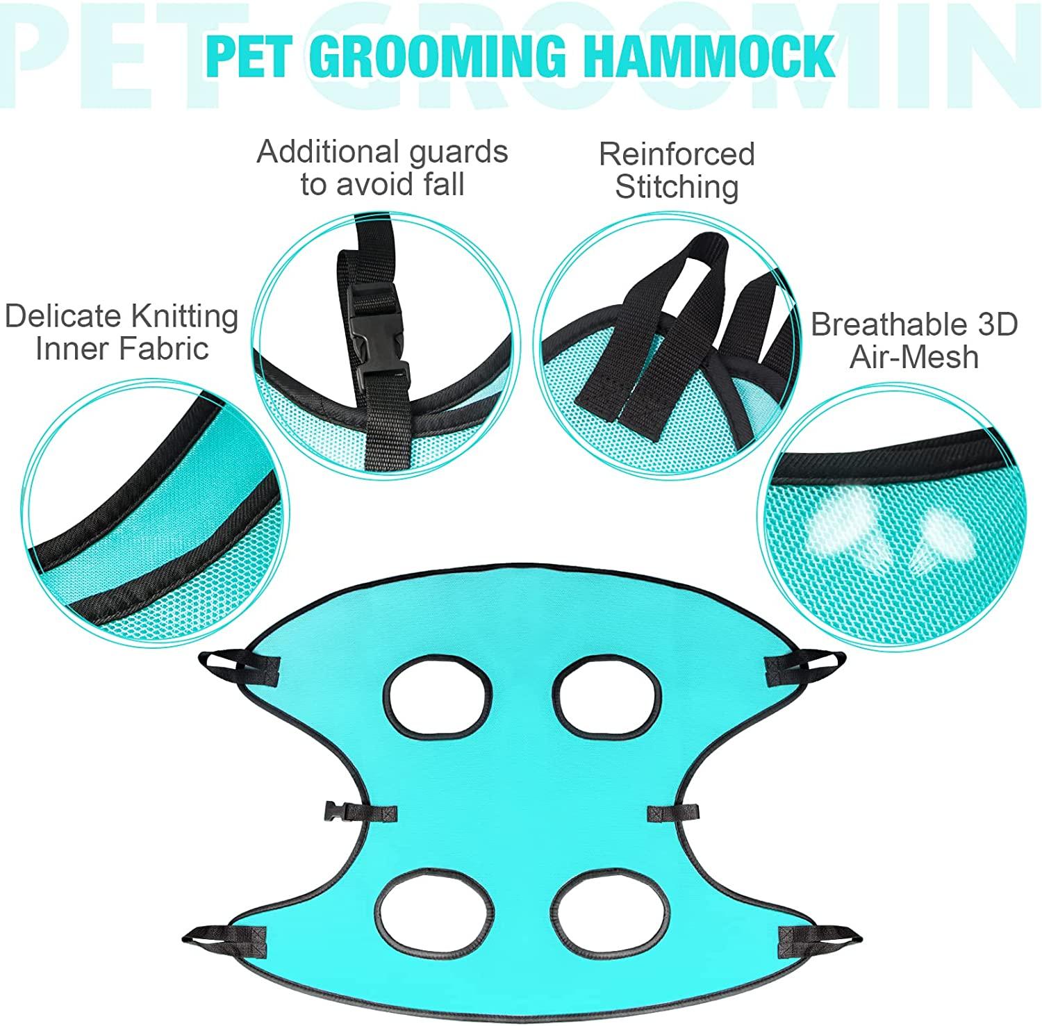  ATESON Pet Dog Grooming Hammock Harness for Nail Trimming (XL  80lb), Dog Sling for Cutting Nail, Dog Hanging Holder Hanger for Clipping  Nail with Nail Clippers, Nail File, Pet Comb