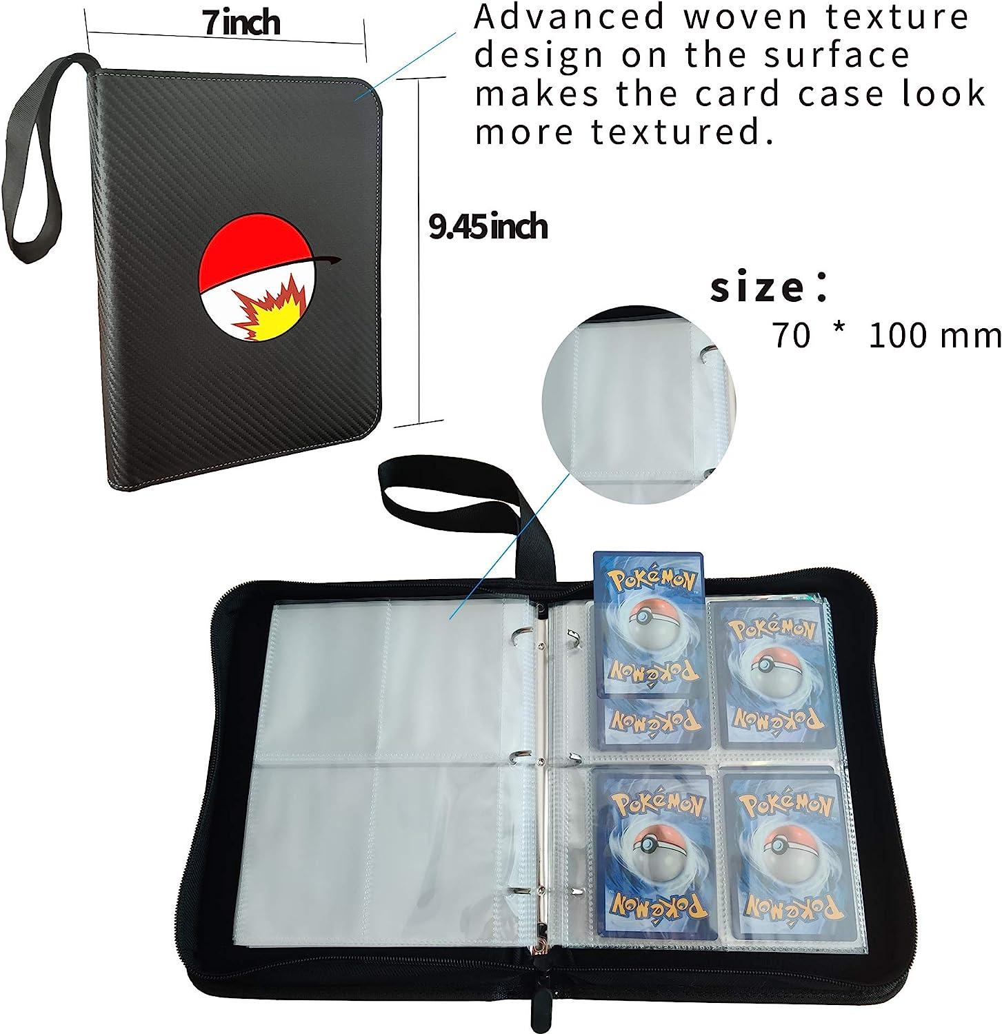 Trading Card Binder for Pokemon, Collectible Card Holder with 4-Pocket  Sleeves for TCG Game and Sports Cards, Fits 400 Cards Album 