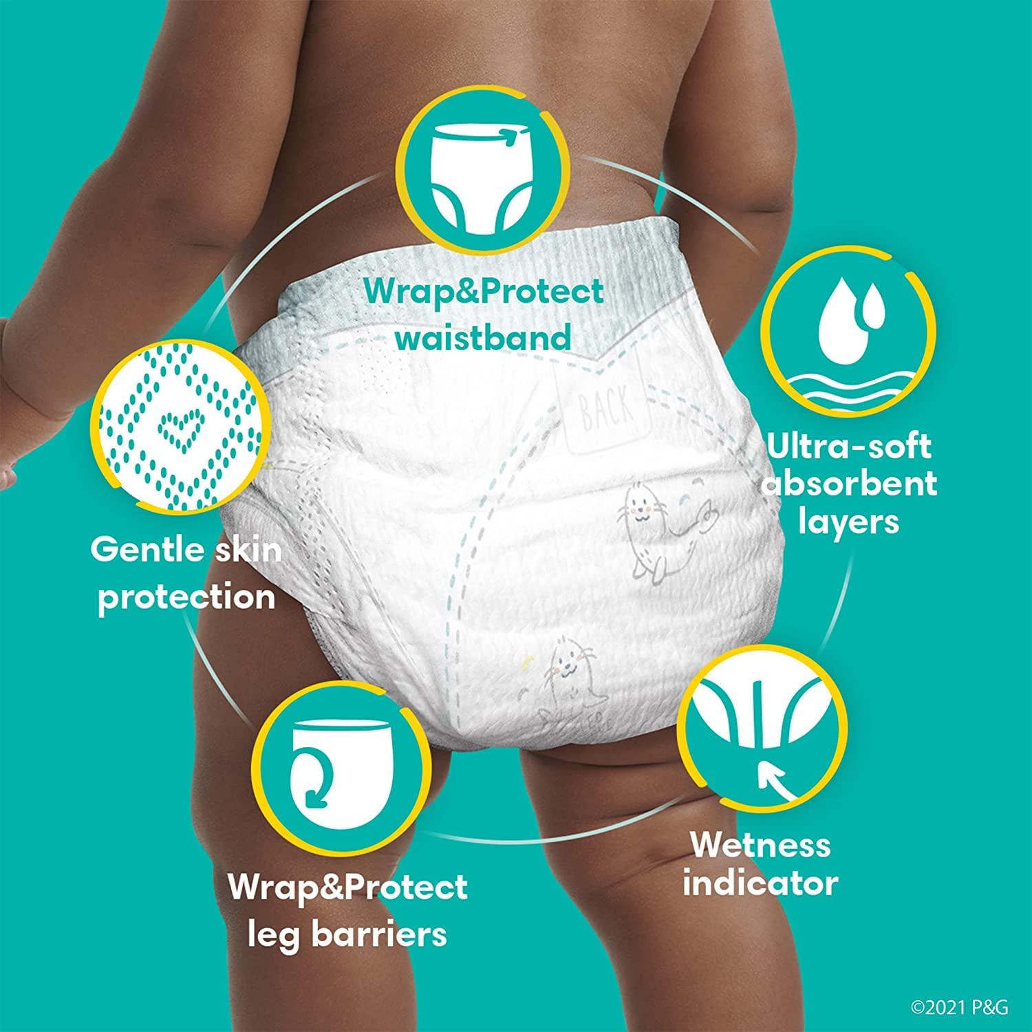 Pampers Swaddlers Diapers - Size 4, One Month Supply (150 Count), Ultra  Soft Disposable Baby Diapers