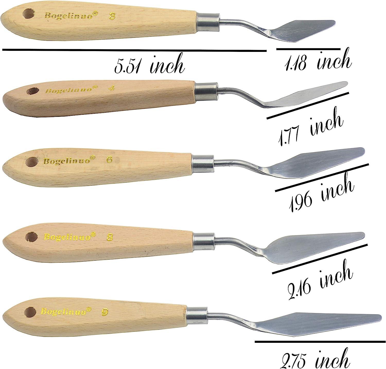 AebDerp 9 pcs Palette Knives Oil Painting Scraper Shovel Paint Spatula Knife  with Wooden Handle for Oil, Canvas, Acrylic Painting Tool Set