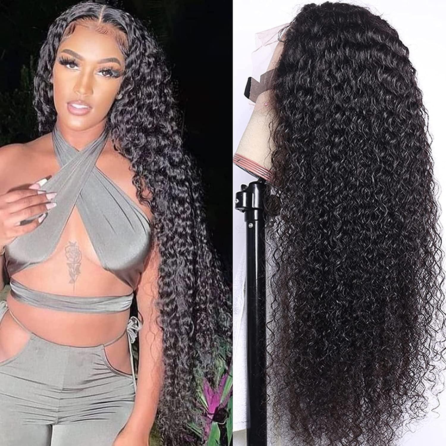 Deep Wave Lace Front Wigs 24 inch Pre Plucked Natural with Baby