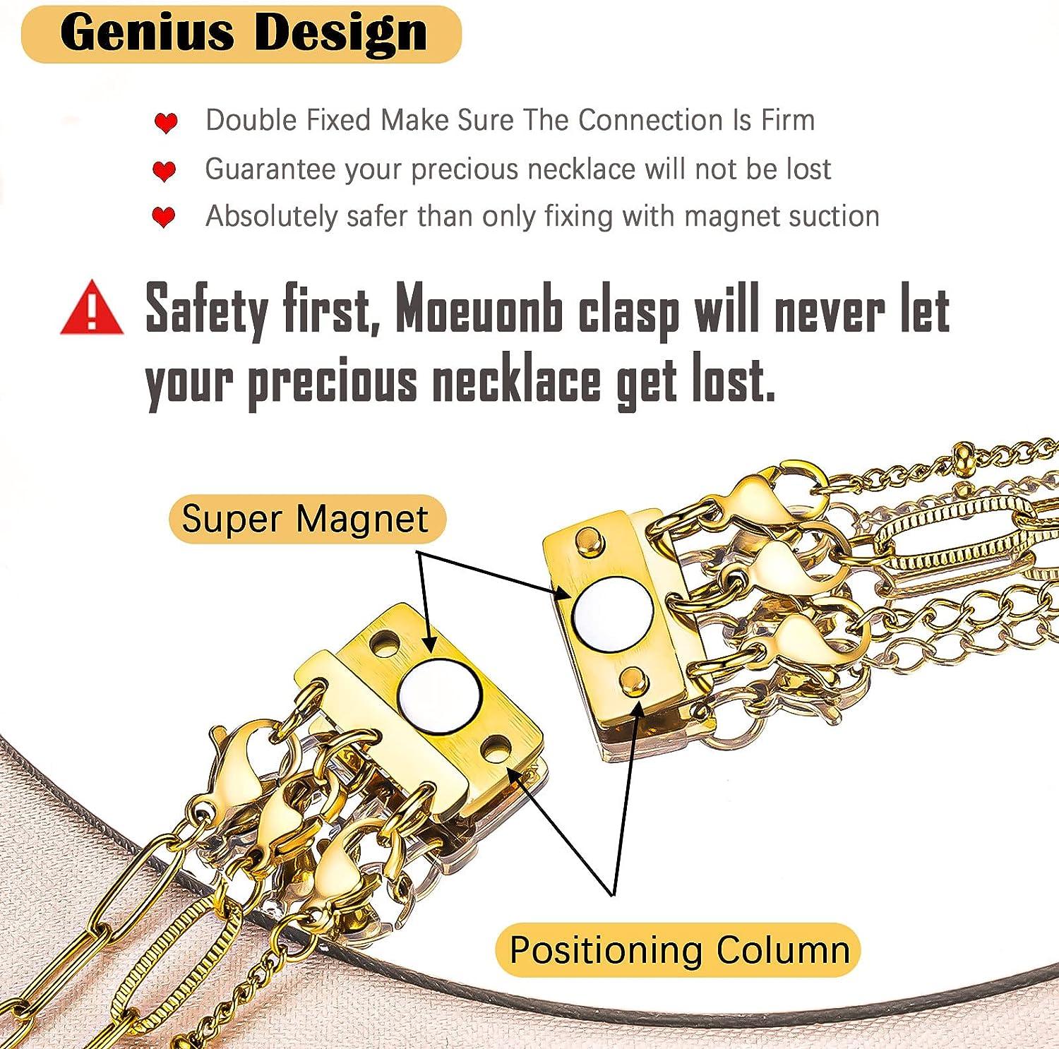 Necklace Layering Clasp - 3 Layers Magnetic Gold/silver, Ideal For Layered  Necklace Separator And Necklace Extender