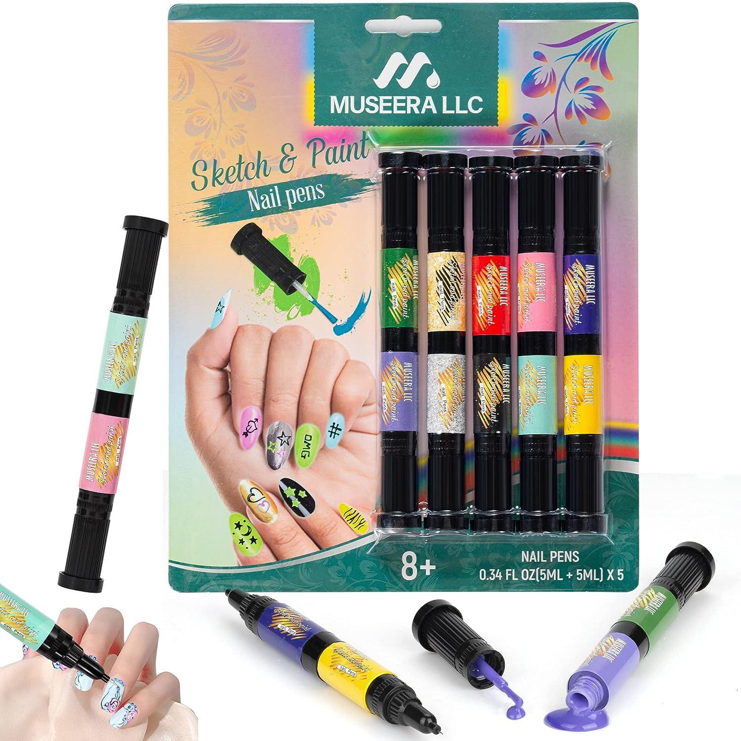 Nail Art Pens Set Nail Art Drawing Pen For Painting Nails - Temu