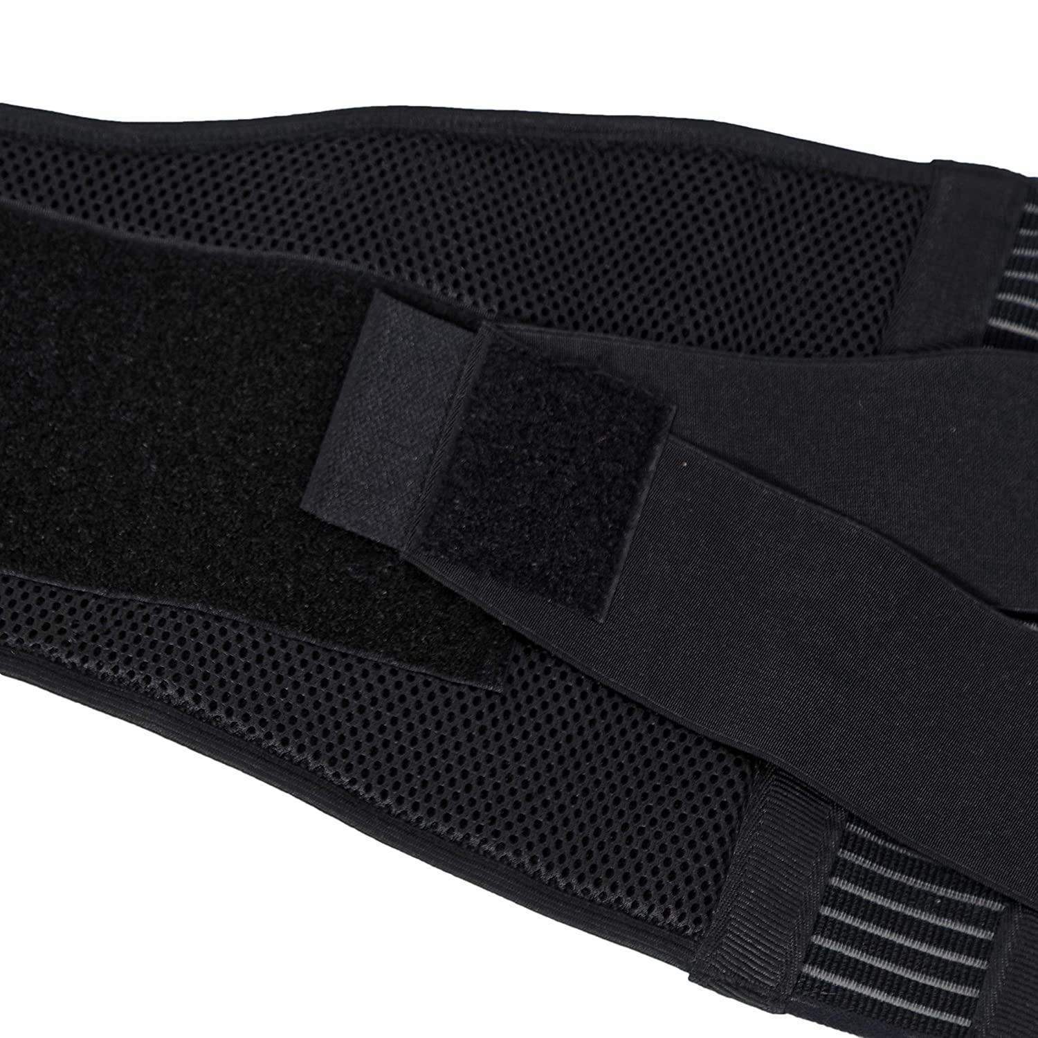 NeoTech Care Adjustable Compression Wide Back Brace Lumbar Support Belt  (Charcoal, Size L) L Charcoal