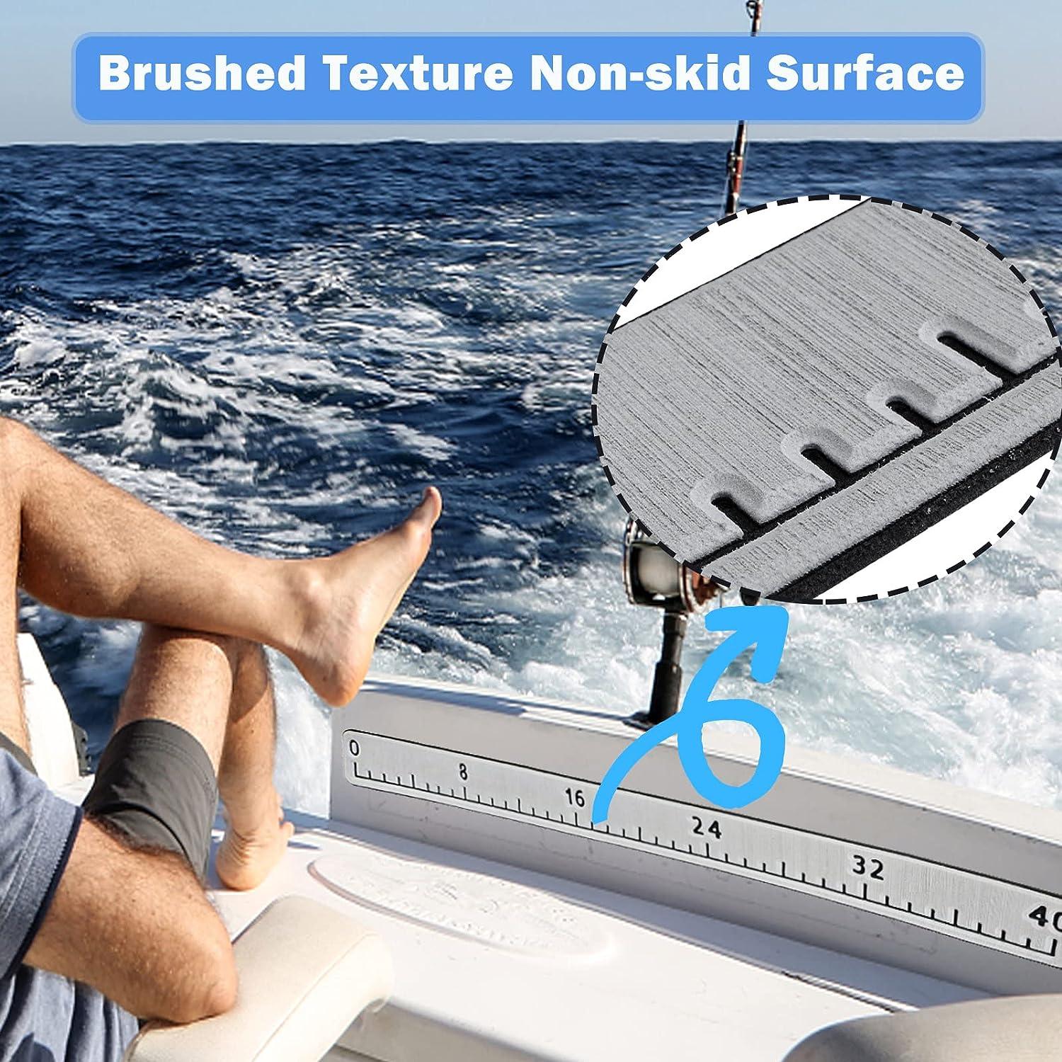Fish Ruler for Boat Stain Resistant 39 Fish Measuring Tool with Adhesive  Backing Easy to Clean EVA Foam Easy to Read for Kayaks Accessories light  gray white 