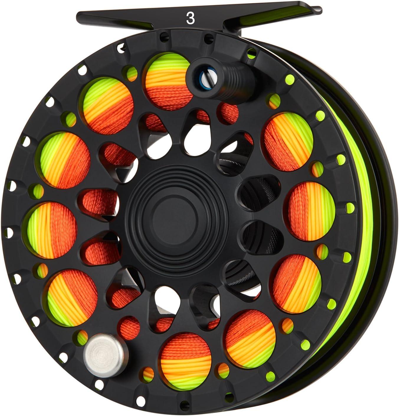 Piscifun Crest Fly Fishing Reel Large Arbor Fully Sealed Drag Saltwater CNC-machined  Aluminum Alloy Fly Reel 5/6, 7/8, 9/10 (Green,Black) Black Crest-3(7/8wt)