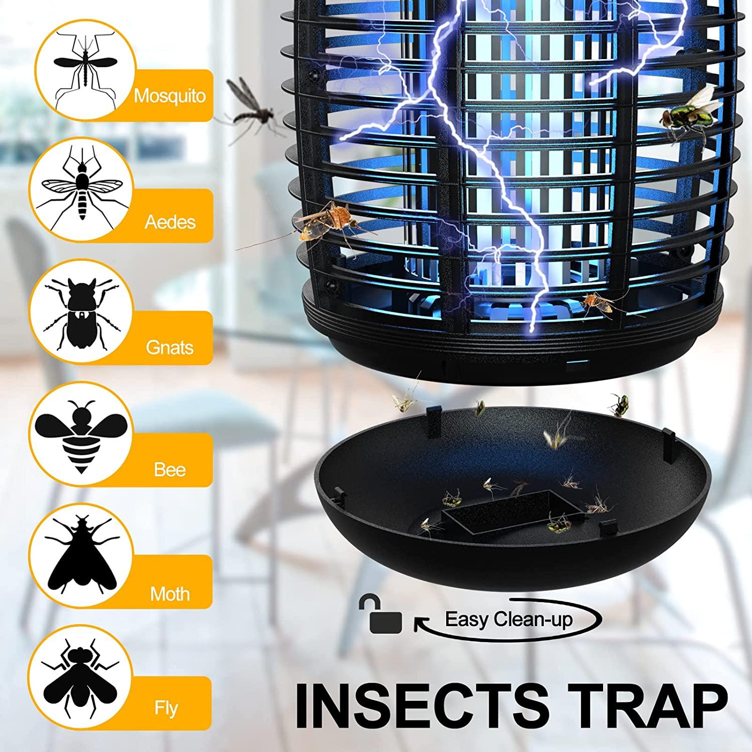 Bug Zapper Electric Mosquito Zapper Mosquito Killer Outdoor and Indoor  Insect Fly Traps UV Insect Catcher Insect Killer Gnats Pest Attractant Trap  for