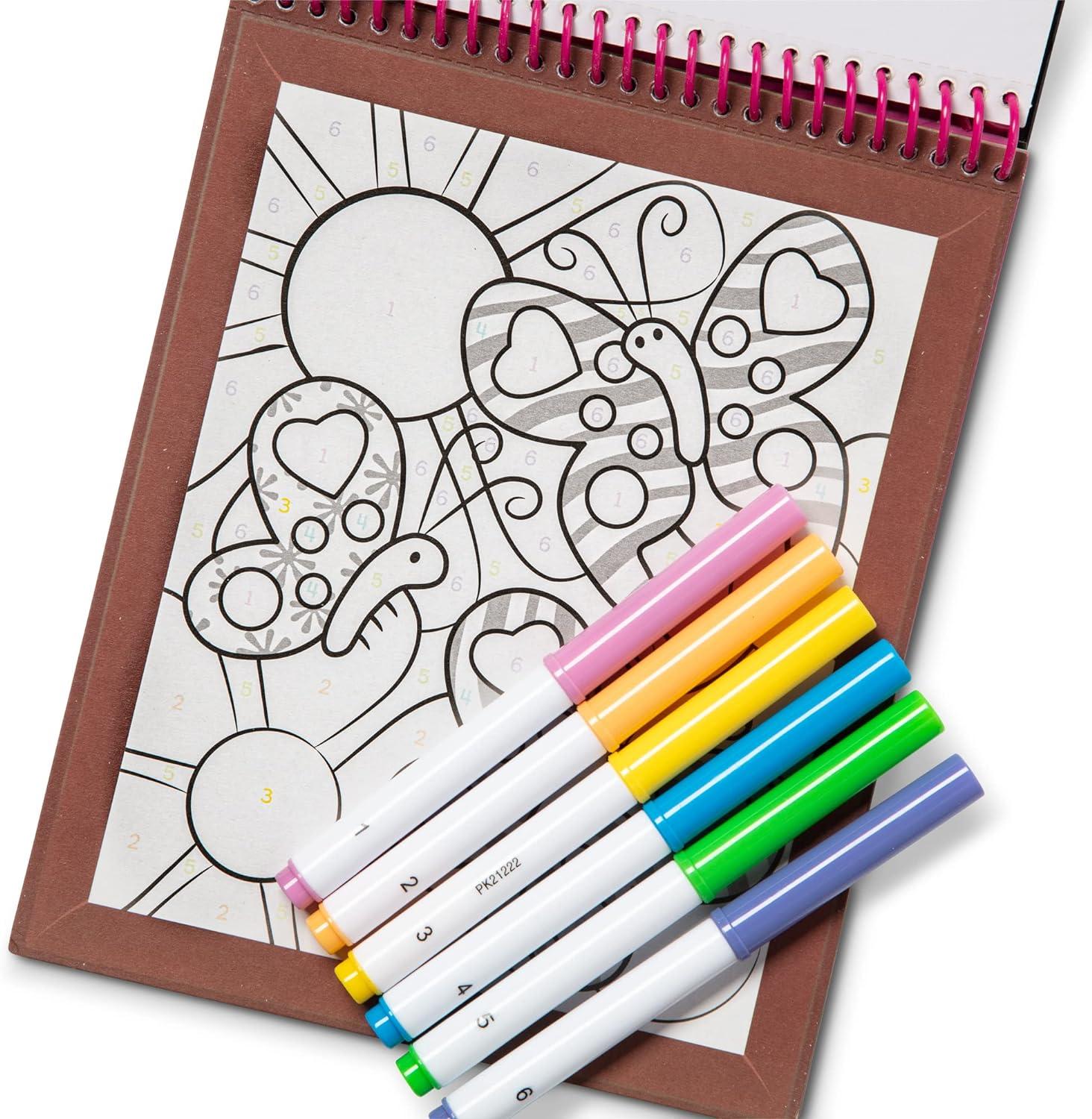 4 x Large Velvet Colouring Picture Boards & Felt Pens Kids Art & Craft