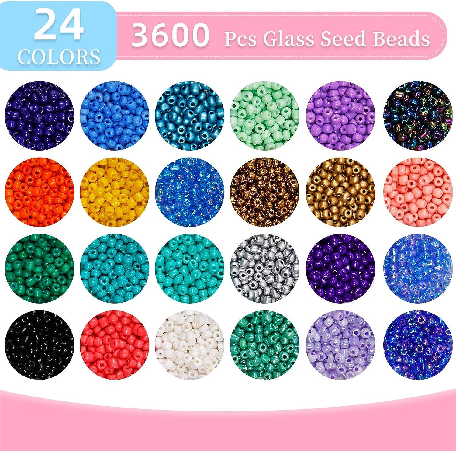 7200Pcs Glass Seed Beads WOHOOW 4mm 48 Colors 6/0 Beads for Jewelry Making  Kit Small Glass Bead Craft Set 400Pcs Alphabet Beads and 60Pcs Smiley Beads  for Bracelets Earrings Ring Necklaces Making