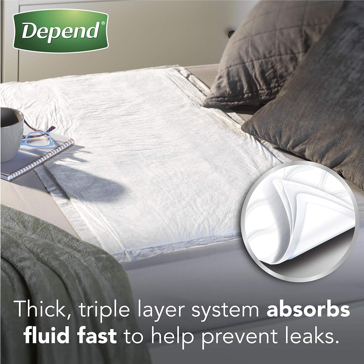 Depend Bed Pads for Incontinence, Overnight Absorbency