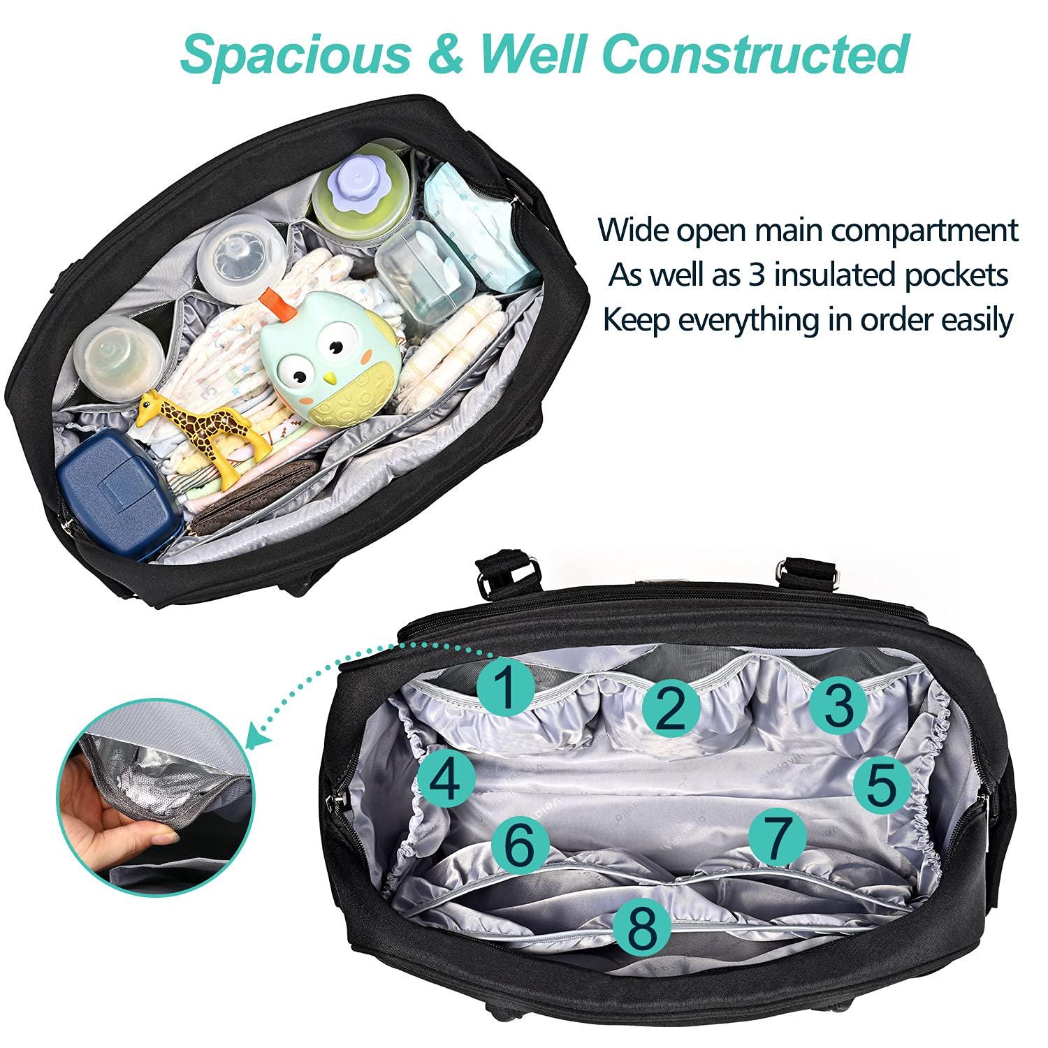 WELAVILA Changing Bag Backpack Baby Nappy Diaper Bag Unisex Travel Back